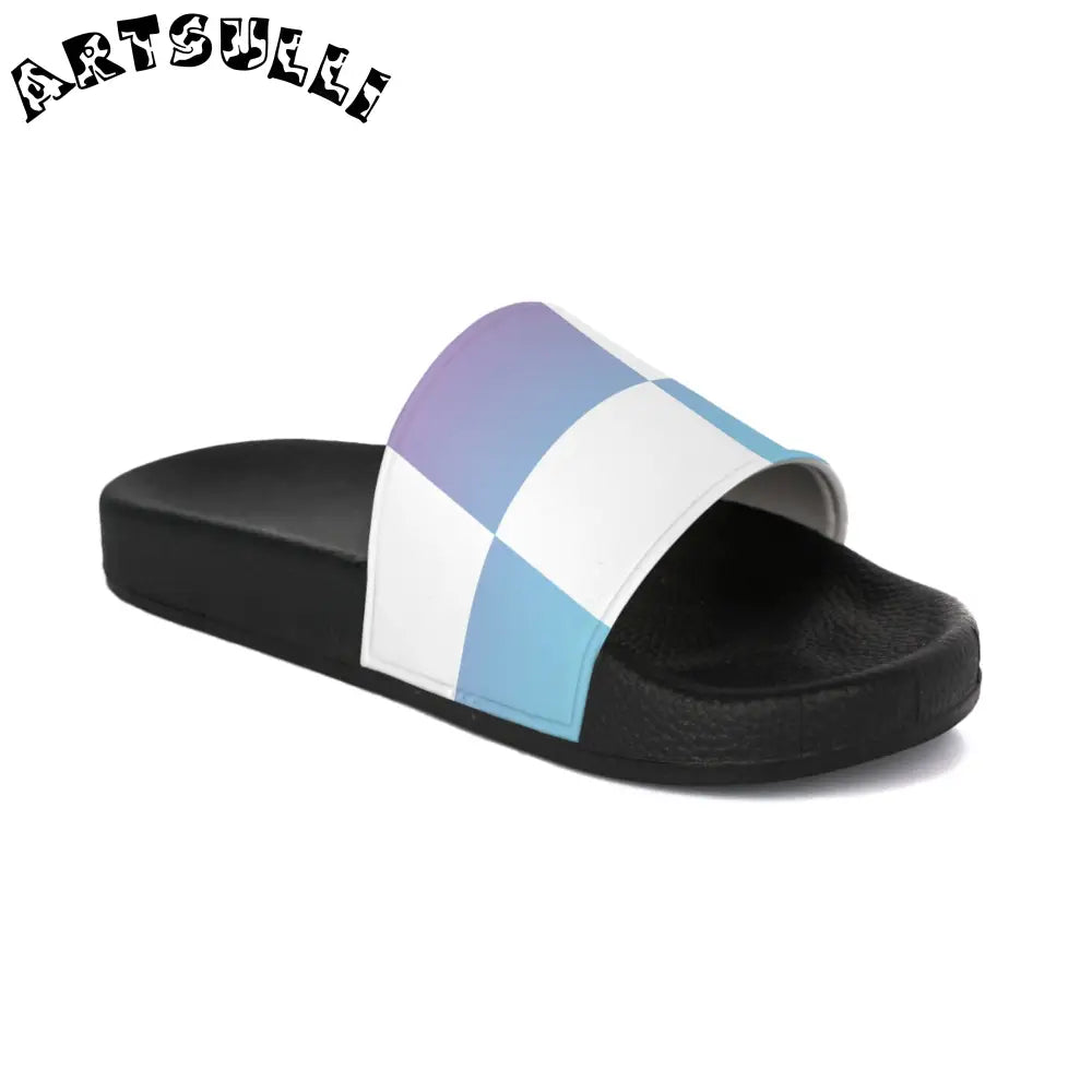 JAKKOUTTHEBXX Vaporwave Check Men’s Slide Sandals JAKKOUTTHEBXX