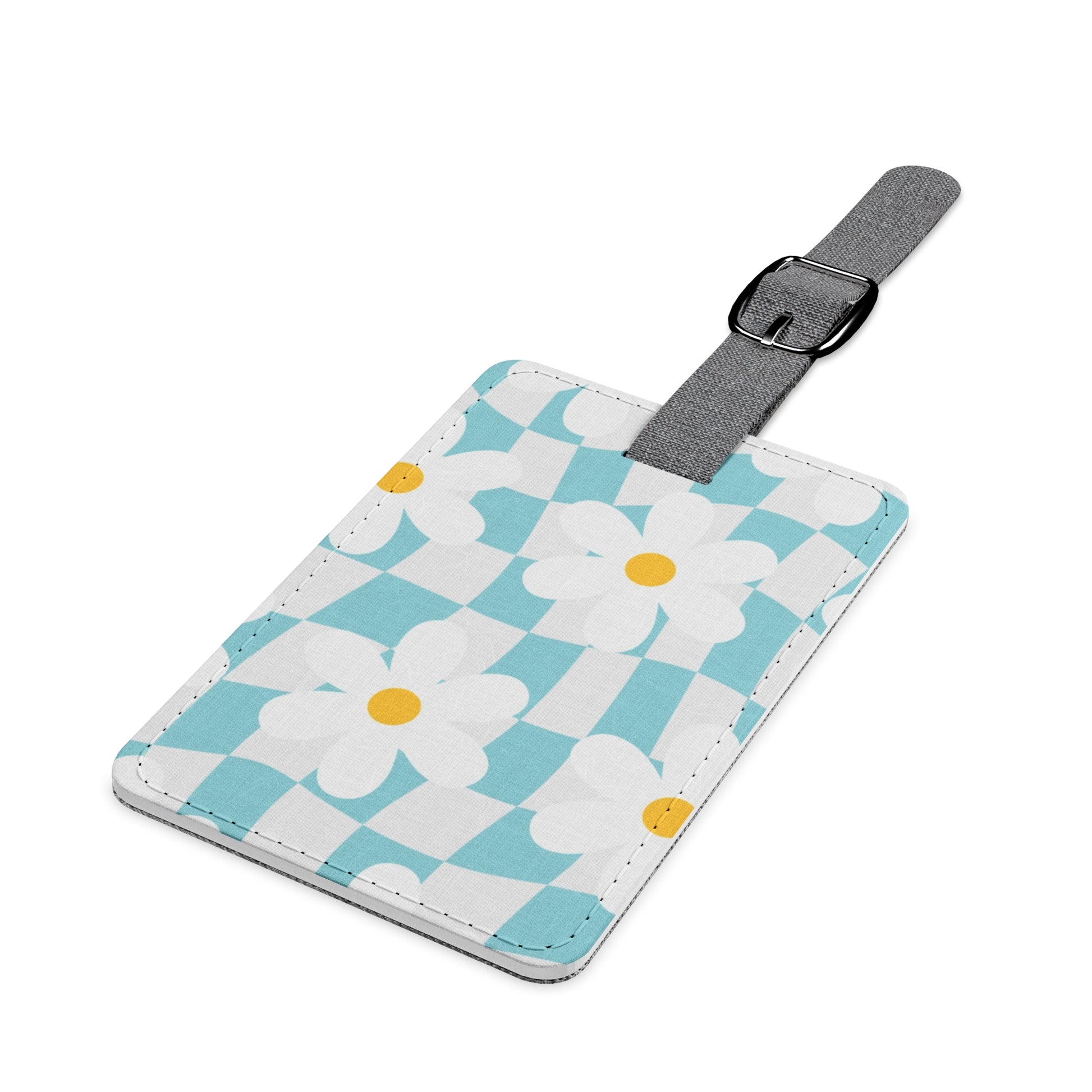 Trippy Check Garden Saffiano Polyester Luggage Tag, Rectangle, Artsulli - Art is Long, Life is Short, Accessories, , , , , , , 