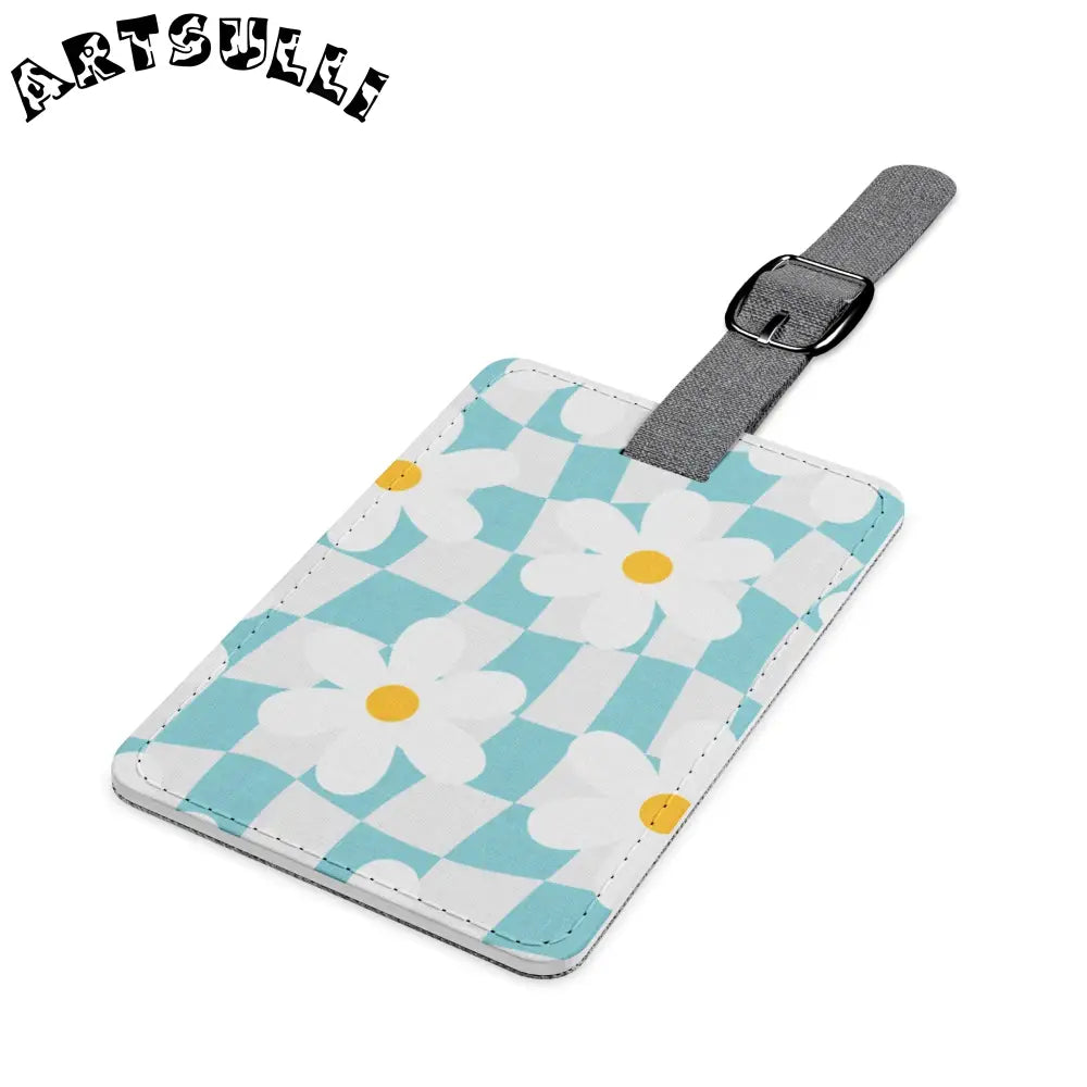 JAKKOUTTHEBXX Trippy Check Garden Saffiano Polyester Luggage Tag