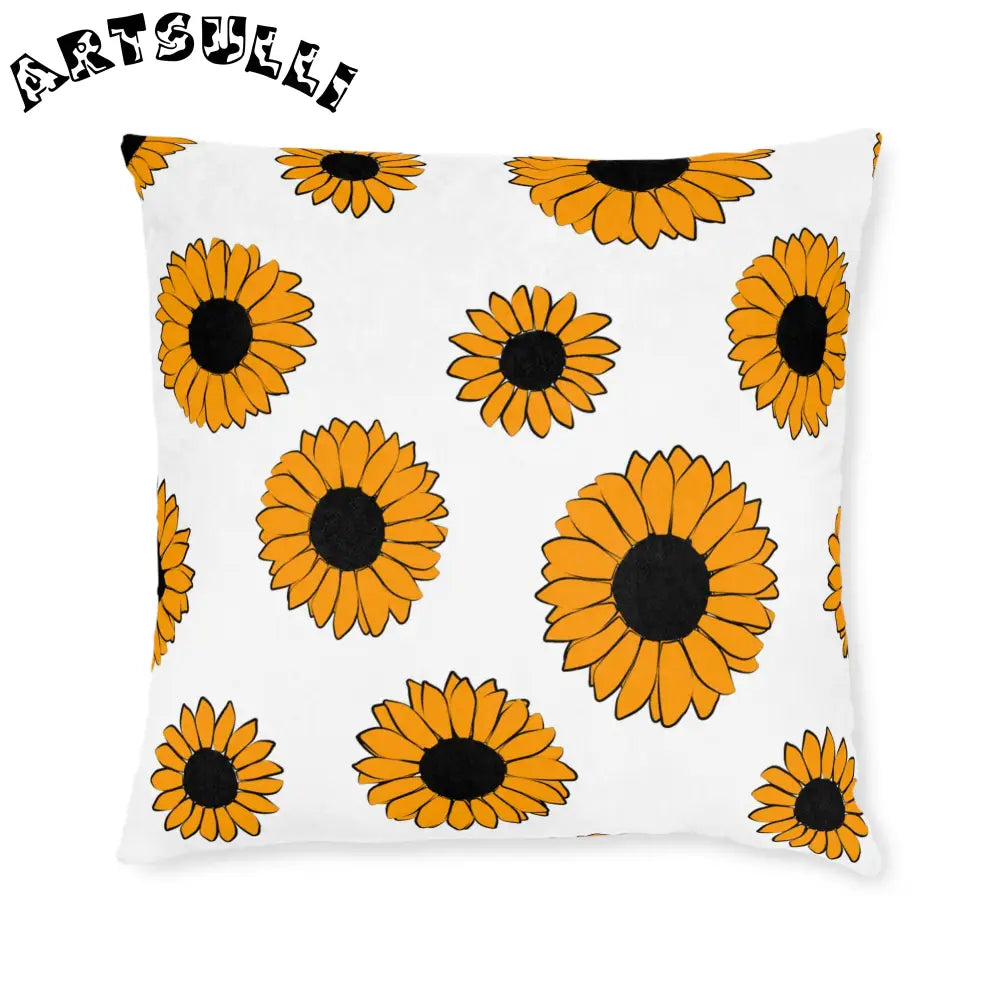 JAKKOUTTHEBXX Sunflowers Square Pillow JAKKOUTTHEBXX Artsulli - Art