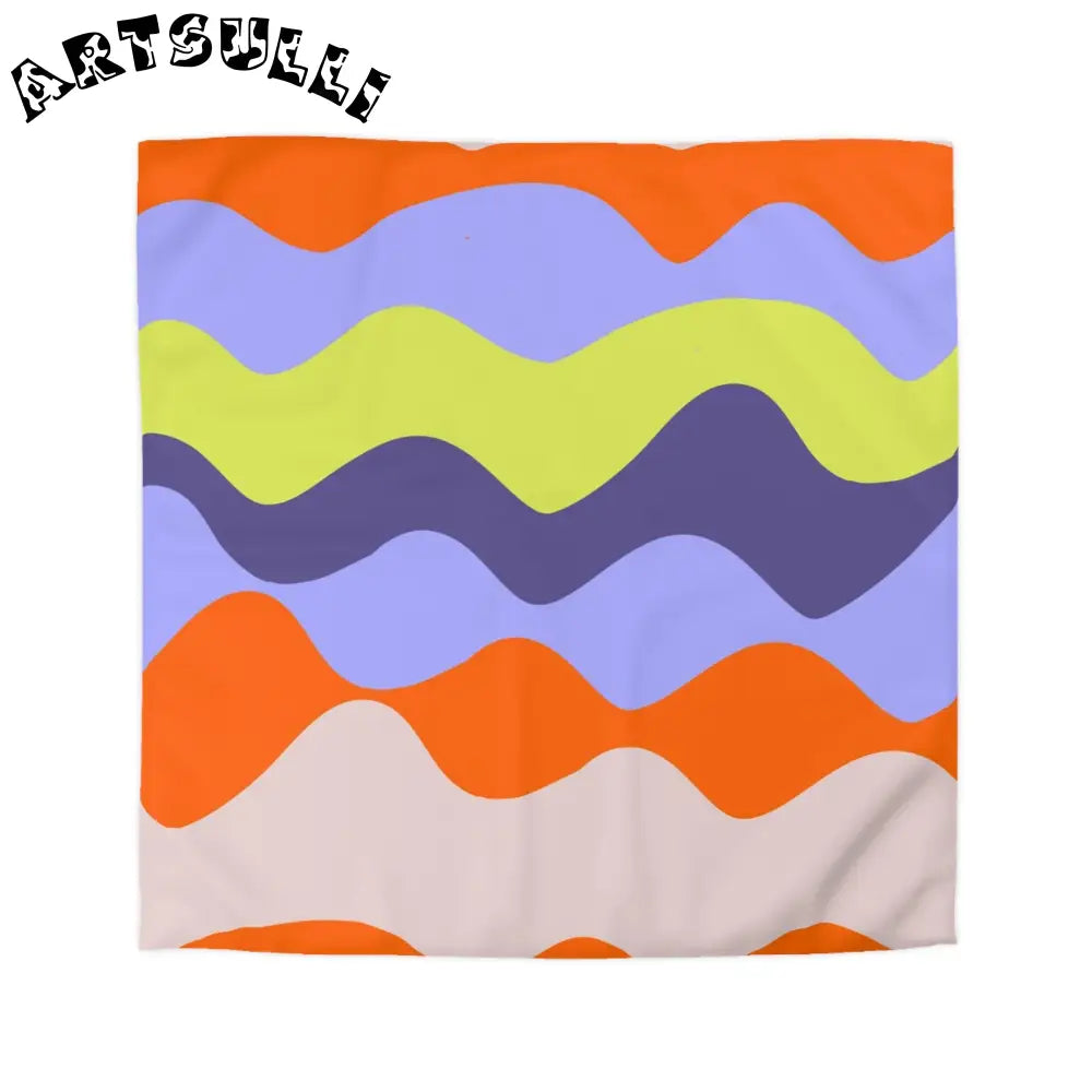 JAKKOUTTHEBXX Waves Red and Blue Microfiber Duvet Cover