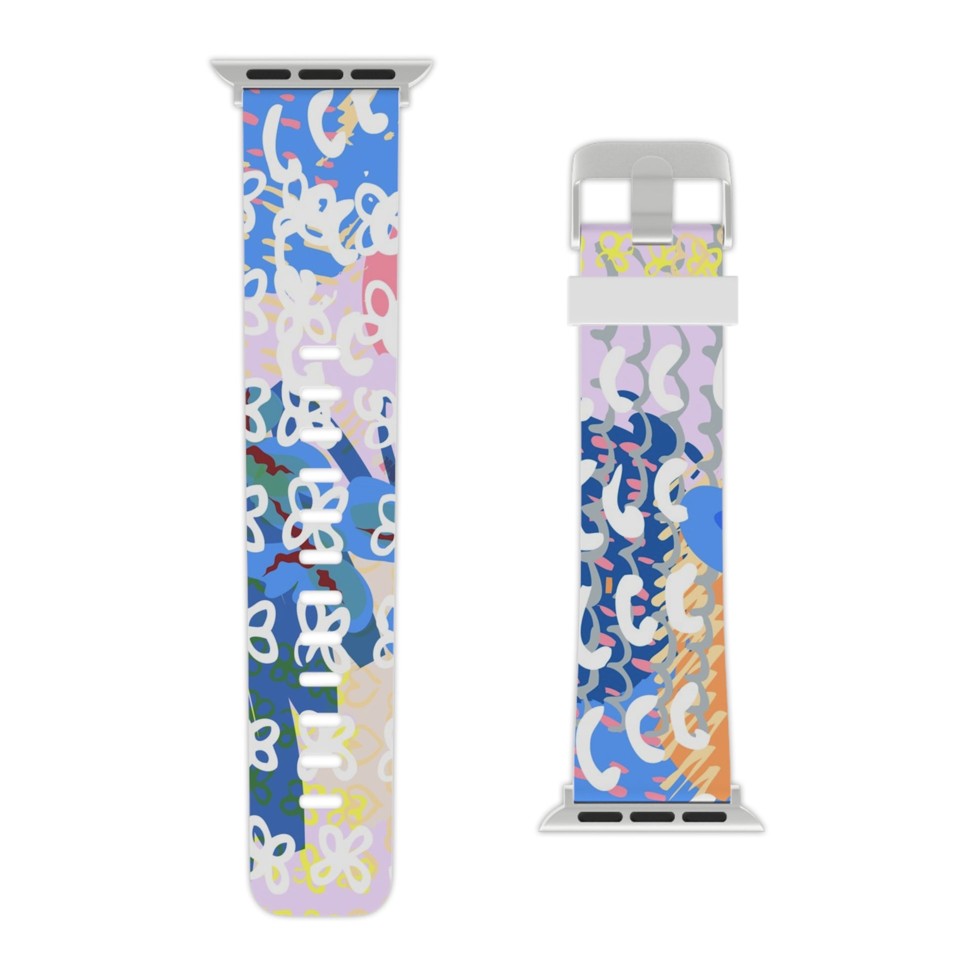 Flowers x Doodles x Hearts Multi-Color Watch Band for Apple Watch, Artsulli - Art is Long, Life is Short, Accessories, , , , , , , 
