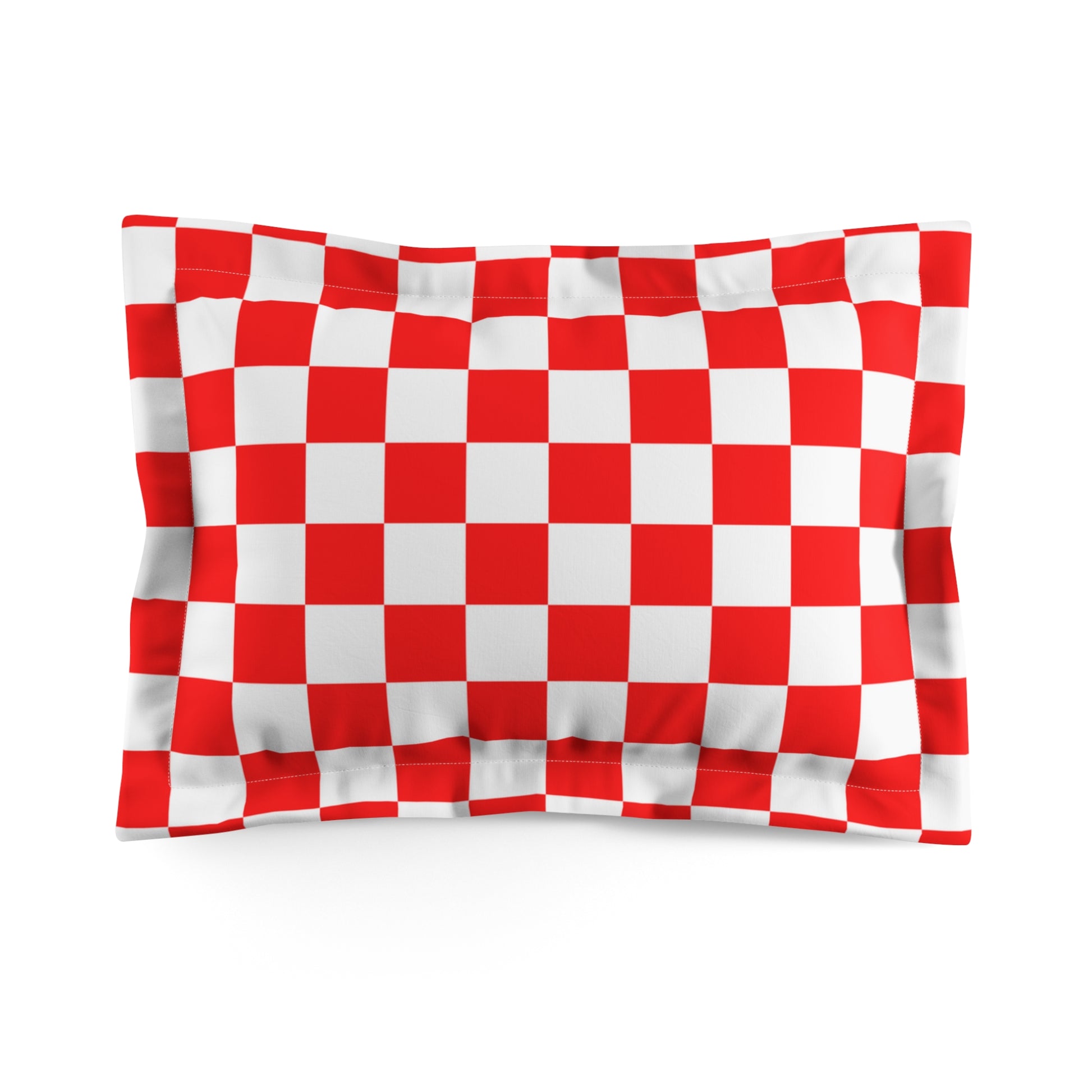 Checkerboard Red and White Microfiber Pillow Sham, Artsulli - Art is Long, Life is Short, Home Decor, Size, Standard, , , , , 14942217537504575765