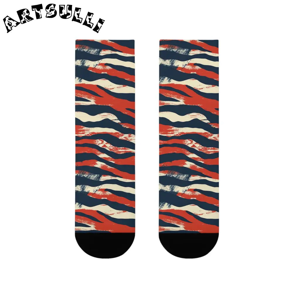 JAKKOUTTHEBXX Capricious Tiger Wave Sublimation Crew Socks (EU)