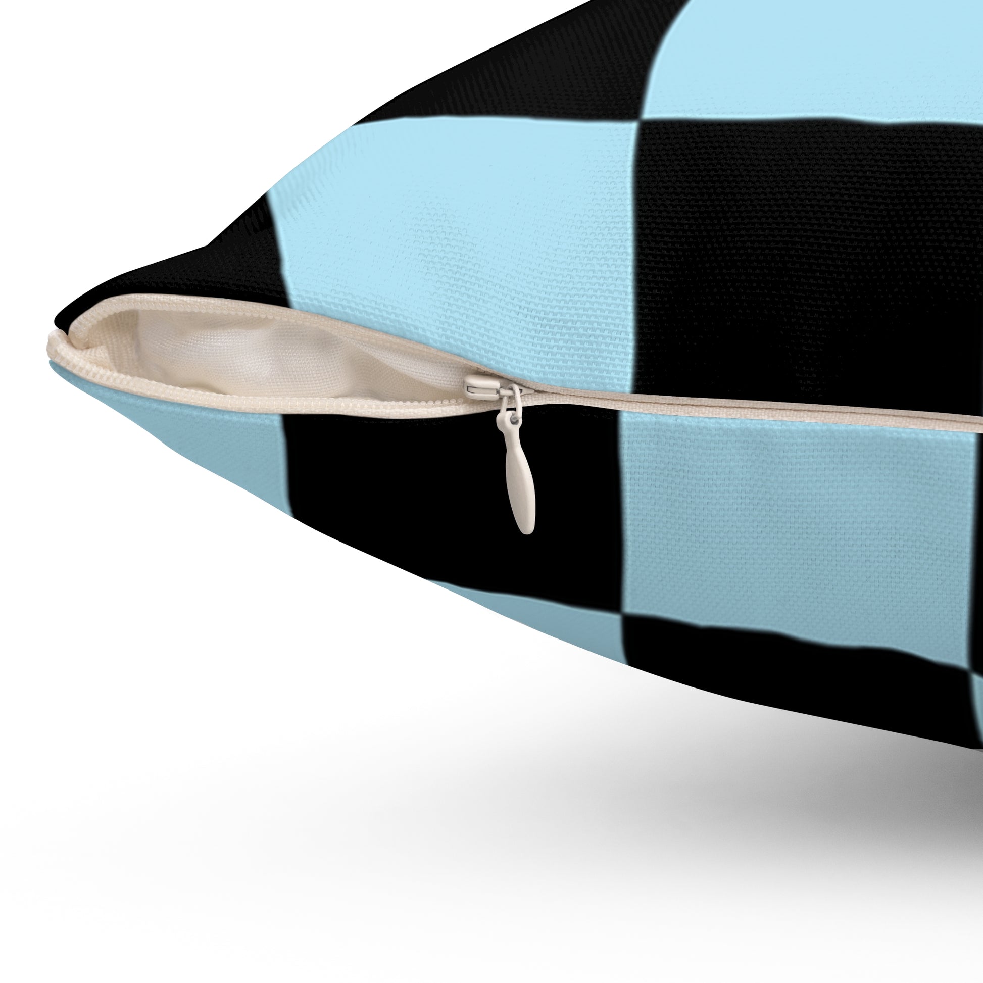 Checkerboard Black and Blue Spun Polyester Square Pillow, Artsulli - Art is Long, Life is Short, Home Decor, , , , , , , 