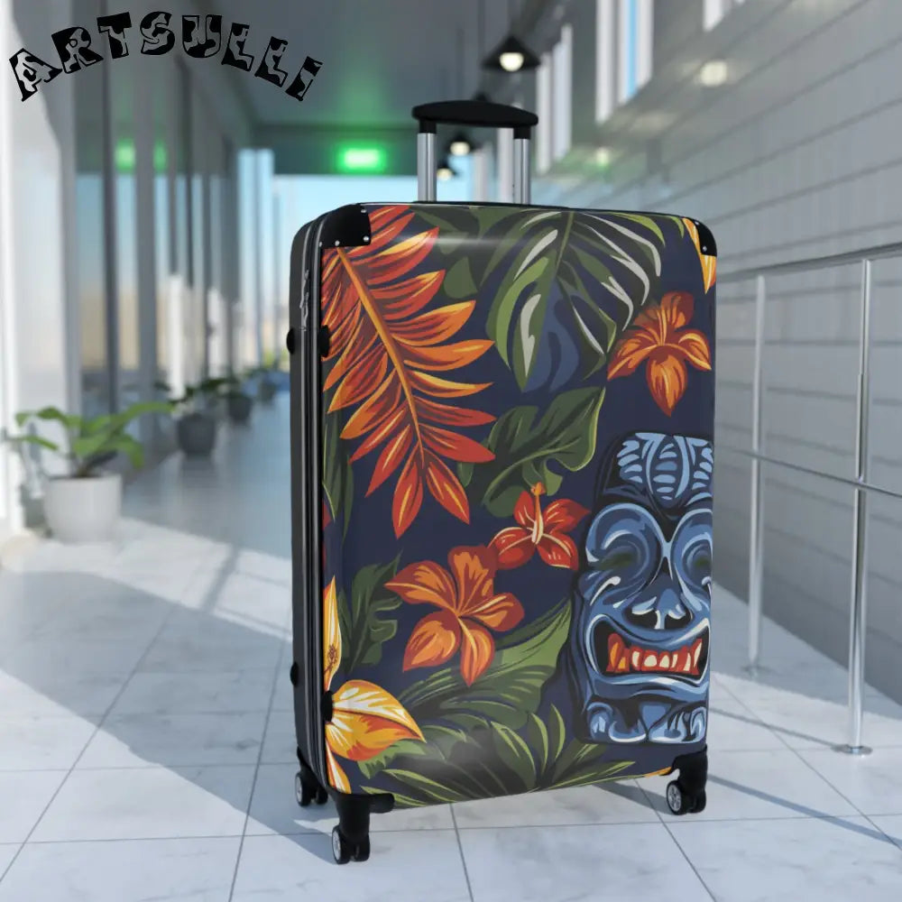 JAKKOUTTHEBXX Tropical Tiki Mask Carry-On Suitcase 2025