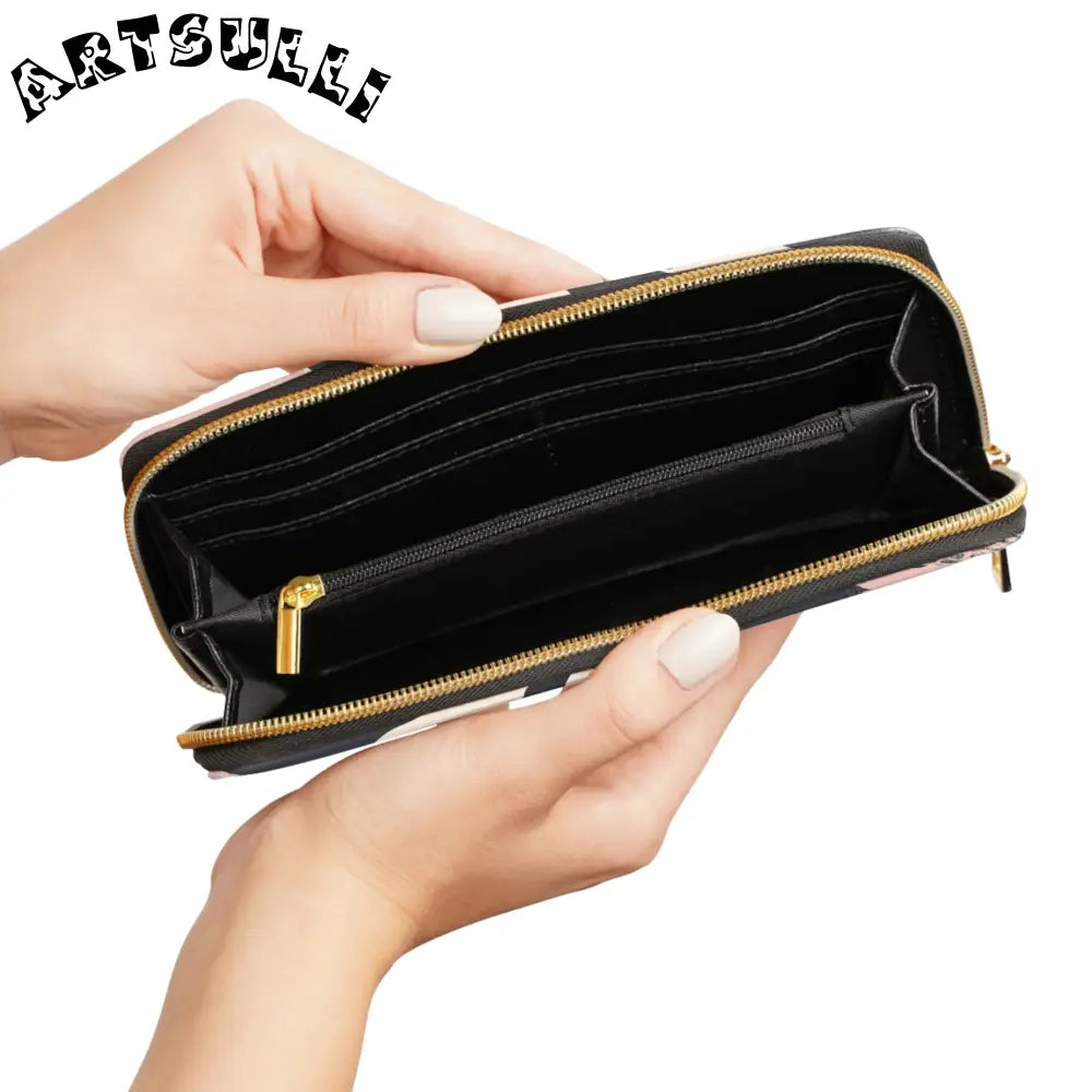 JAKKOUTTHEBXX Abstract Pink Brown Zebra Wallet for Credit Cards