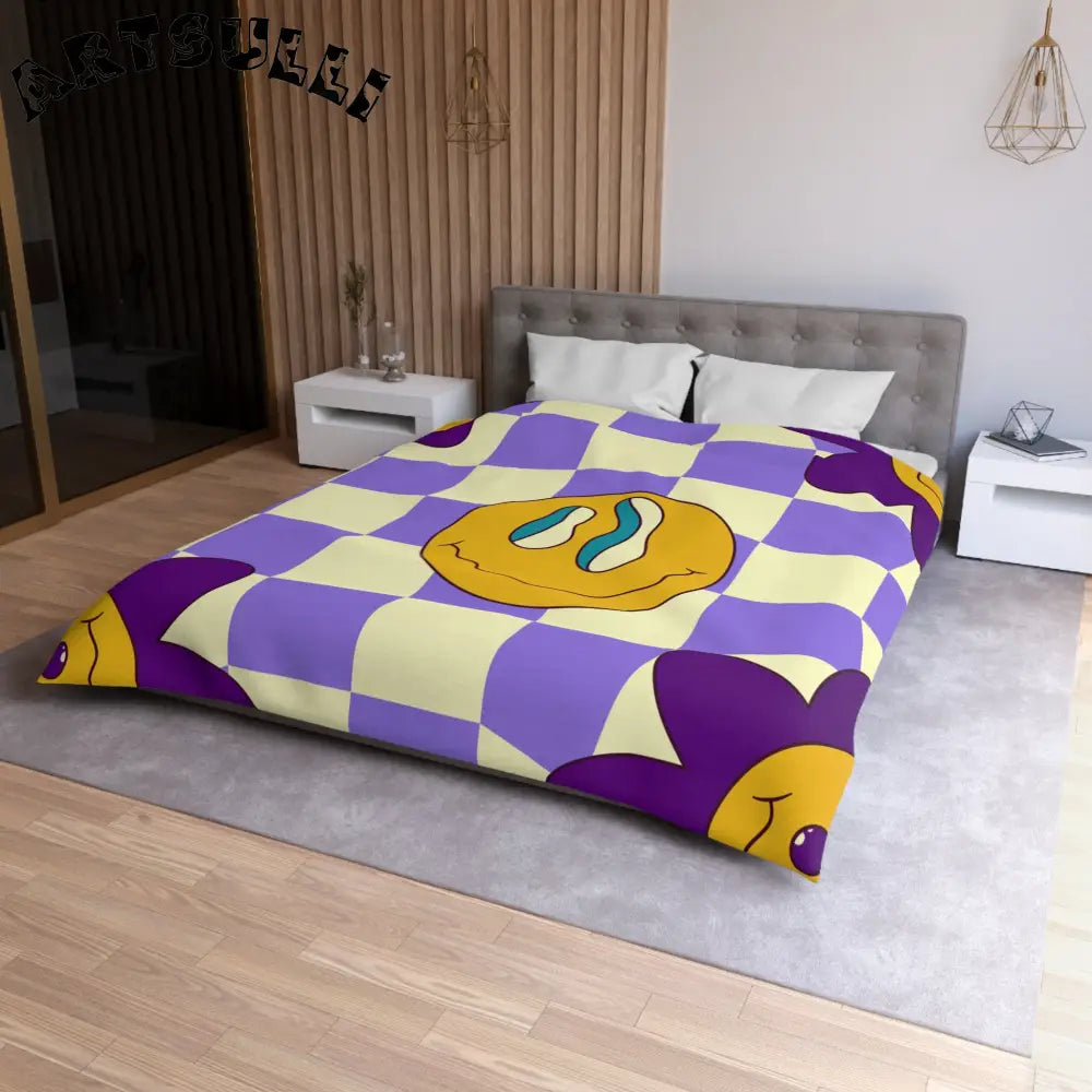 JAKKOUTTHEBXX Trippy Flower Power Motifs Microfiber Duvet Cover