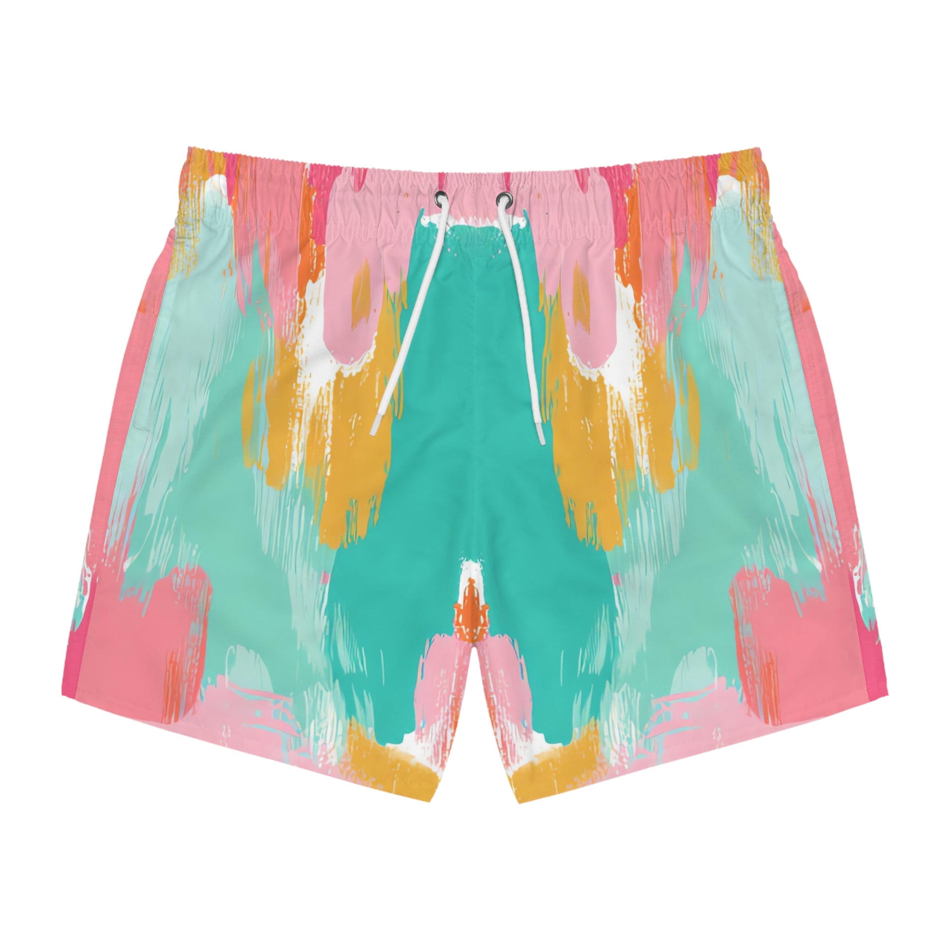 Preppy Pixel II Bloom Swim Trunks (AOP), Artsulli - Art is Long, Life is Short, All Over Prints, Size, XS, Color, Seam thread color automatically matched to design, , , 25056570817220568289