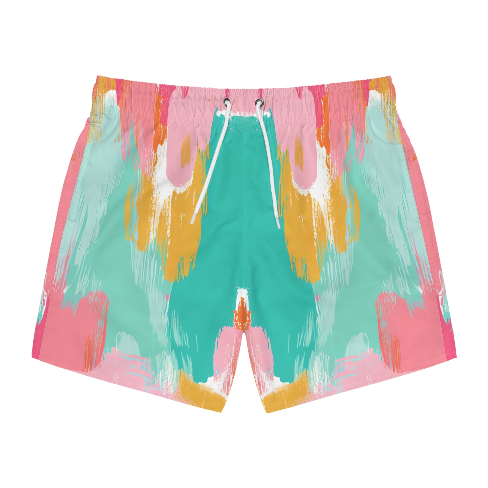 Preppy Pixel II Bloom Swim Trunks (AOP), Artsulli - Art is Long, Life is Short, All Over Prints, Size, XS, Color, Seam thread color automatically matched to design, , , 25056570817220568289