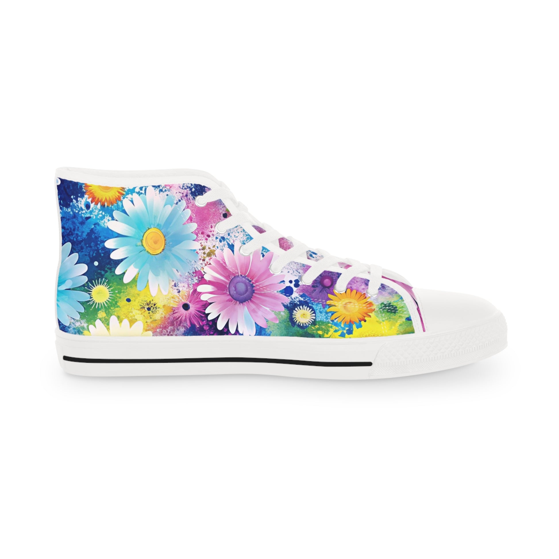 Magical Flower Explosion II Multi-Color Men's High Top Sneakers, Artsulli - Art is Long, Life is Short, Shoes, , , , , , , 