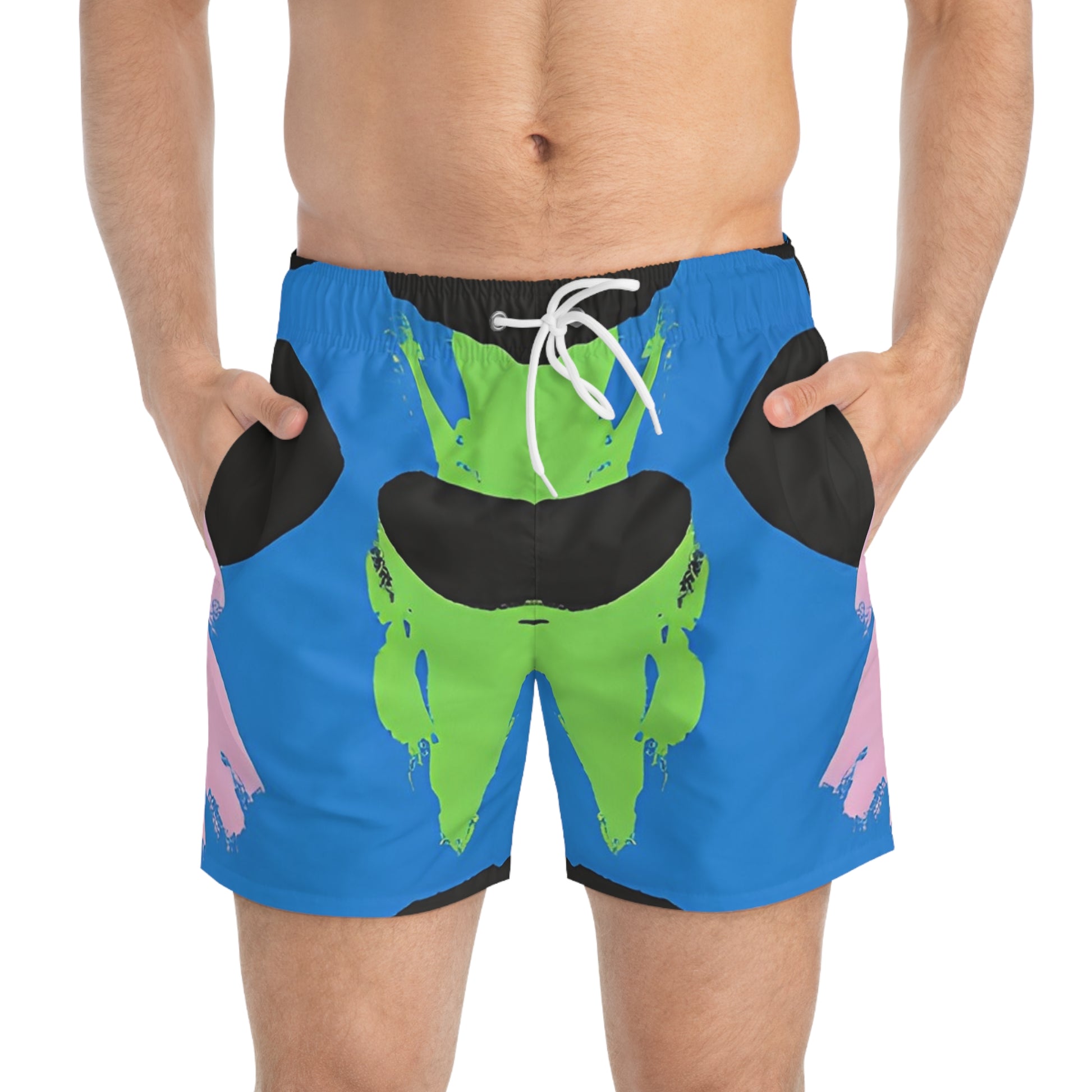 90s Neon Swim Trunks (AOP), Artsulli - Art is Long, Life is Short, All Over Prints, , , , , , , 