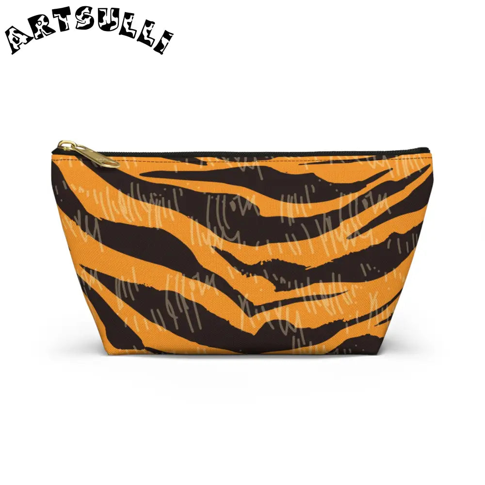 JAKKOUTTHEBXX Tiger Scratches Orange & Black Accessory Pouch w