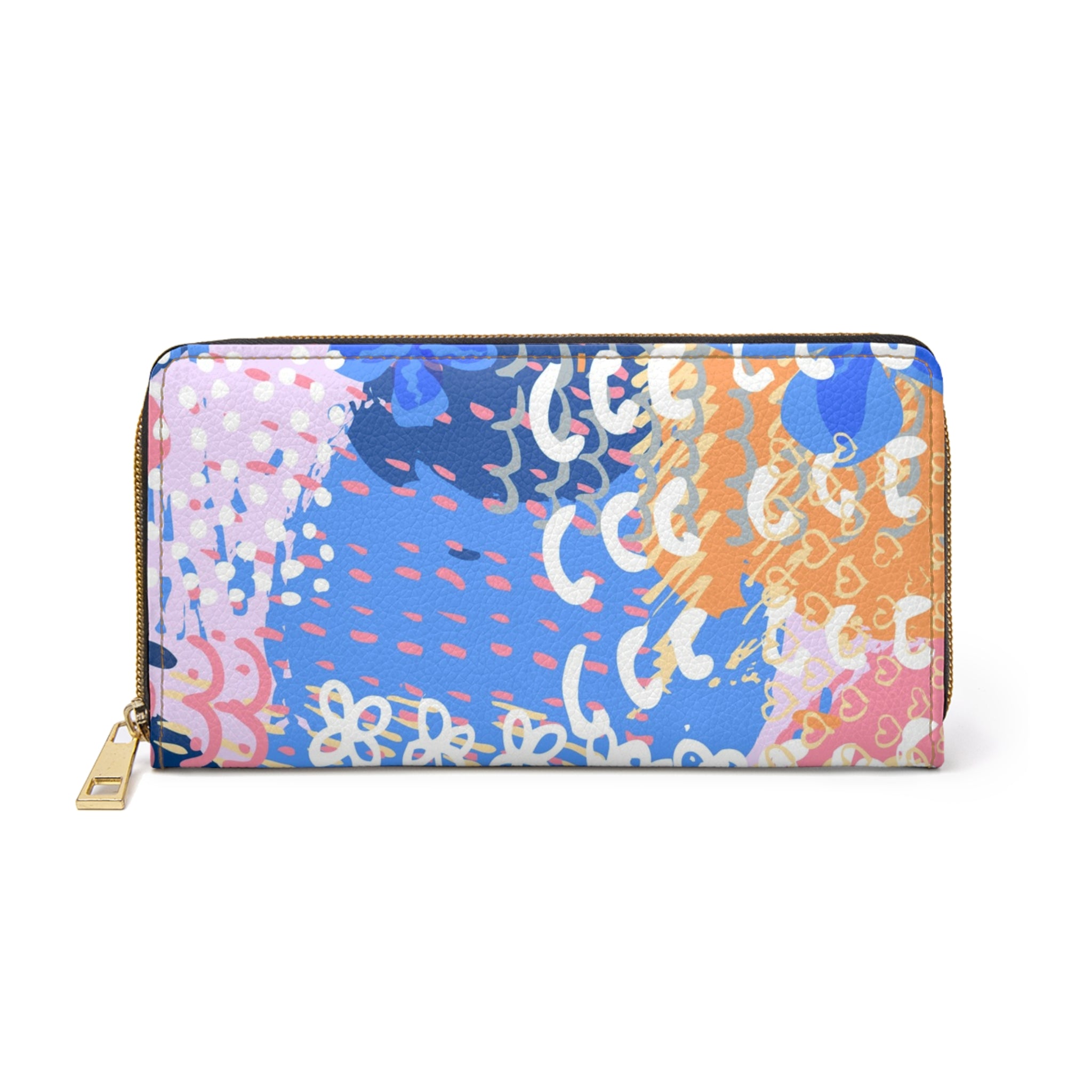 Flowers x Doodles x Hearts Multi-Color Zipper Wallet, Artsulli - Art is Long, Life is Short, Accessories, Size, One size, Color, White, , , 21612630557002397651