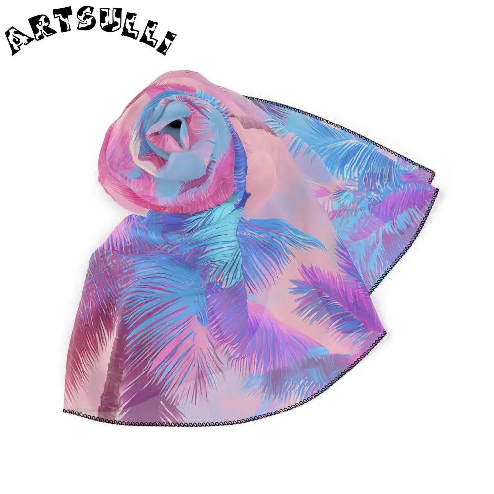 JAKKOUTTHEBXX Ethereal Pastel Palms Poly Scarf JAKKOUTTHEBXX