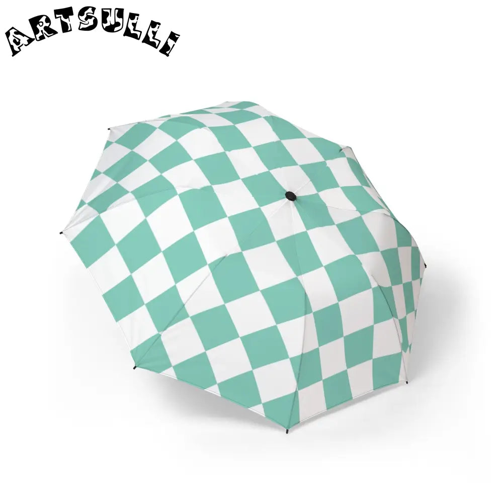 JAKKOUTTHEBXX Checkerboard Light Green Semi-Automatic Foldable