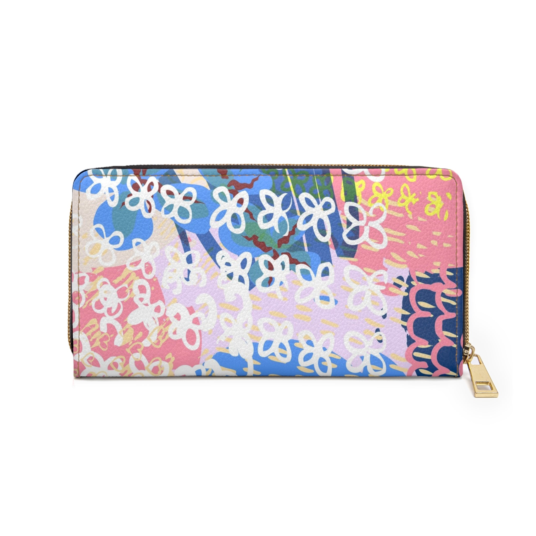 Flowers x Doodles x Hearts Multi-Color Zipper Wallet, Artsulli - Art is Long, Life is Short, Accessories, , , , , , , 