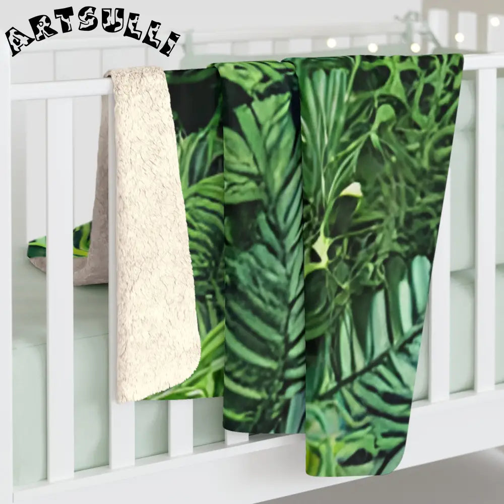 JAKKOUTTHEBXX Vibrant Jungle Floral Cozy Fleece Blanket