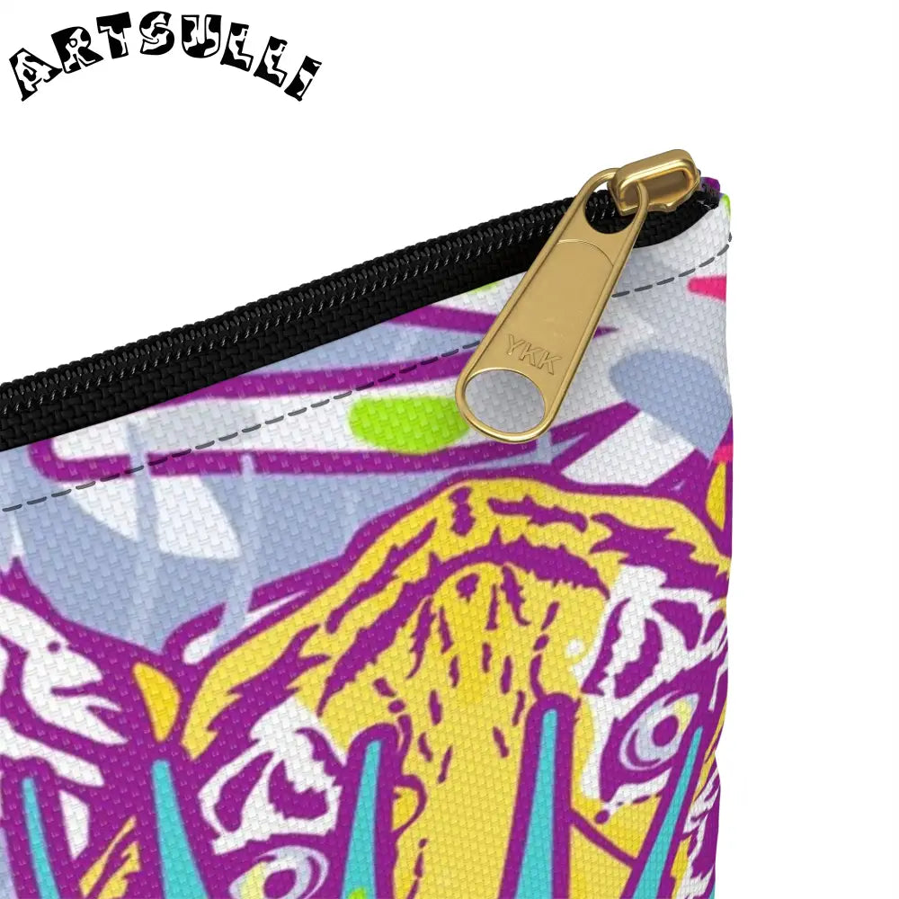 JAKKOUTTHEBXX Tropical Floral Tigers Torquise and Purple Accessory