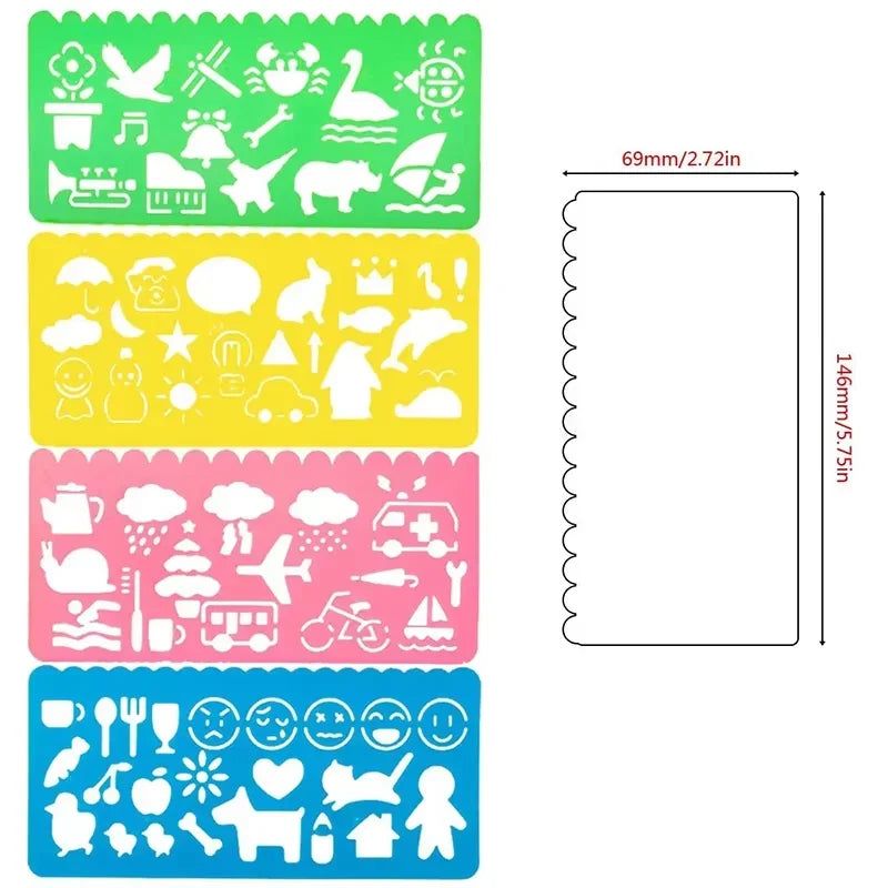 Buy The Best By Artsulli - Art is Long Life Short - Animal Geometry Multifunctional Hollow Rulers Drafting Tools School Painting Supplies