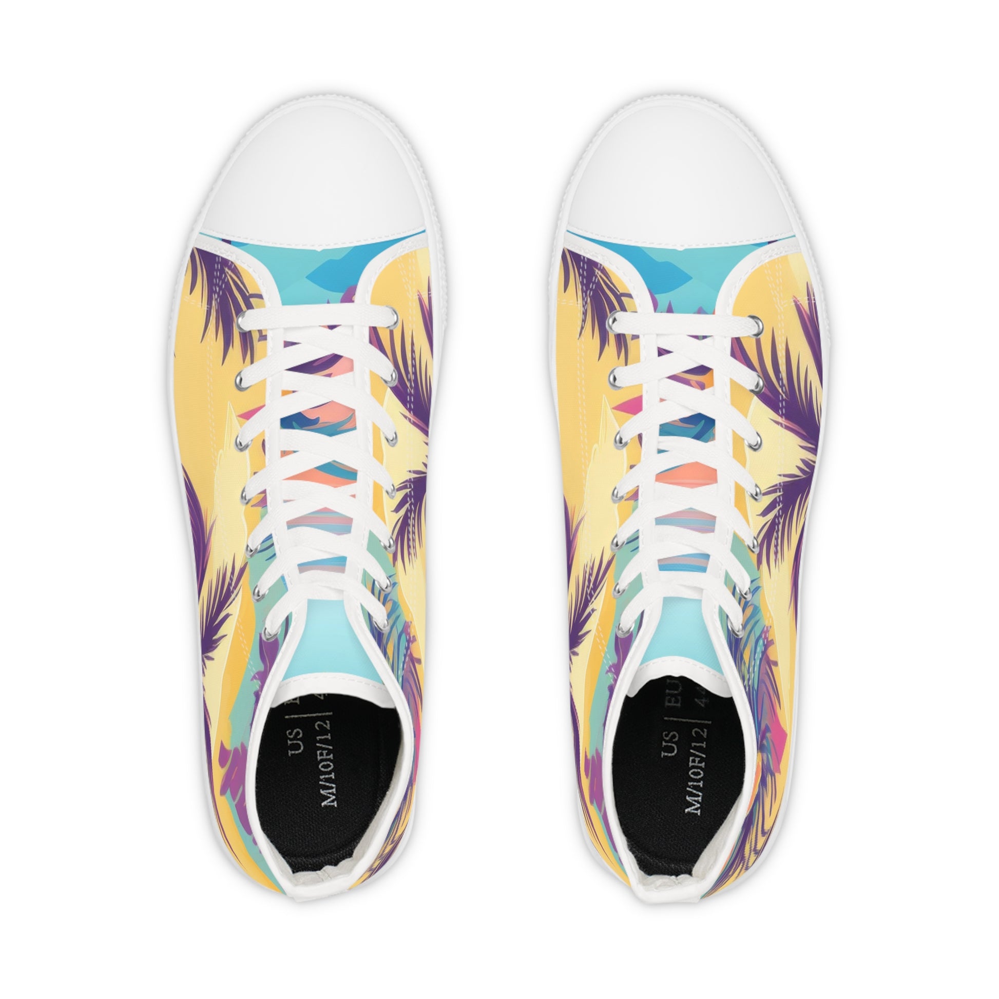 Sunset Paradise II  Men's High Top Sneakers, Artsulli - Art is Long, Life is Short, Shoes, , , , , , , 