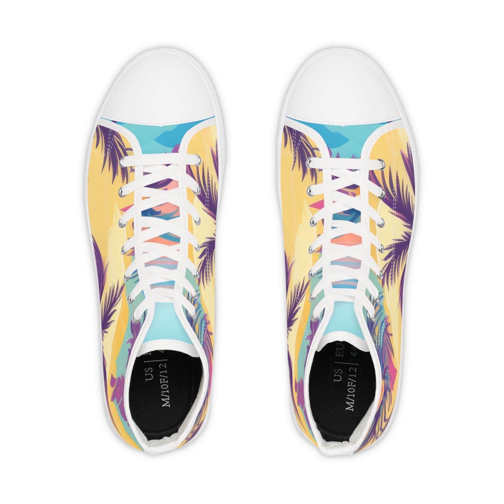 Sunset Paradise II  Men's High Top Sneakers, Artsulli - Art is Long, Life is Short, Shoes, , , , , , , 