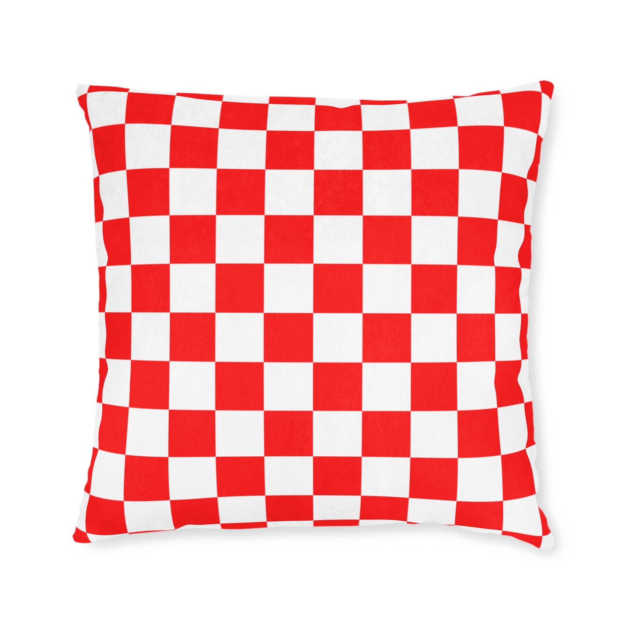 Checkerboard Red and White Square Pillow, Artsulli - Art is Long, Life is Short, Home Decor, , , , , , , 