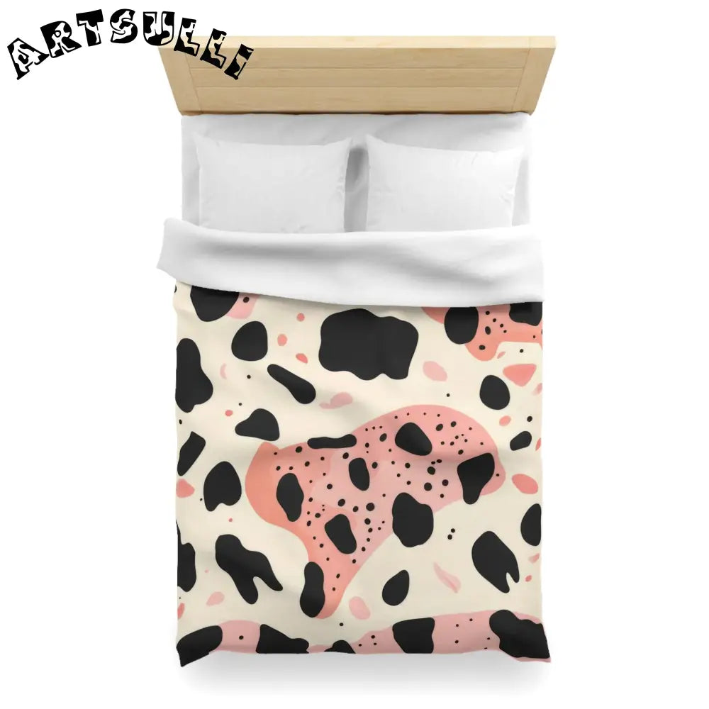 JAKKOUTTHEBXX Pink Cow Print Super Soft Art Printed Duvet Cover 2025