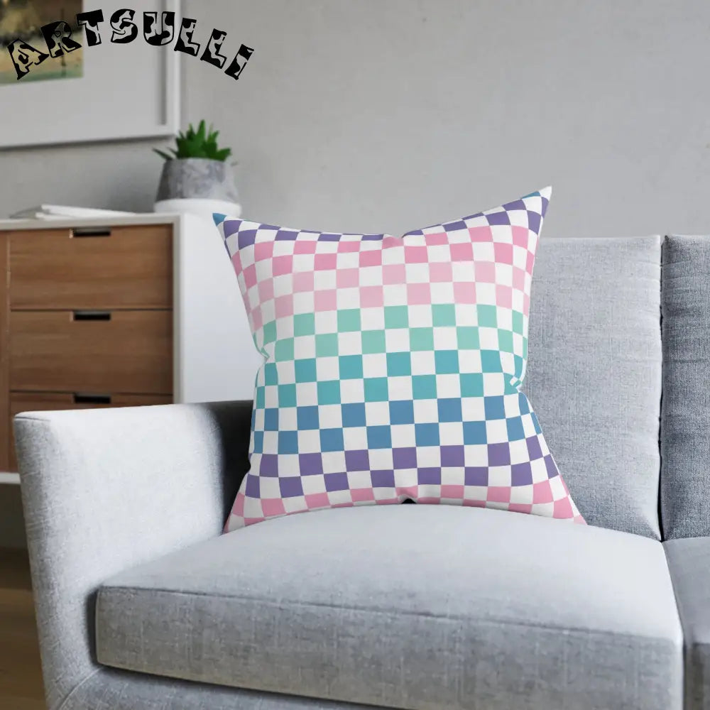 JAKKOUTTHEBXX Vaporwave Rainbow Checkerboard Multi-Color Square