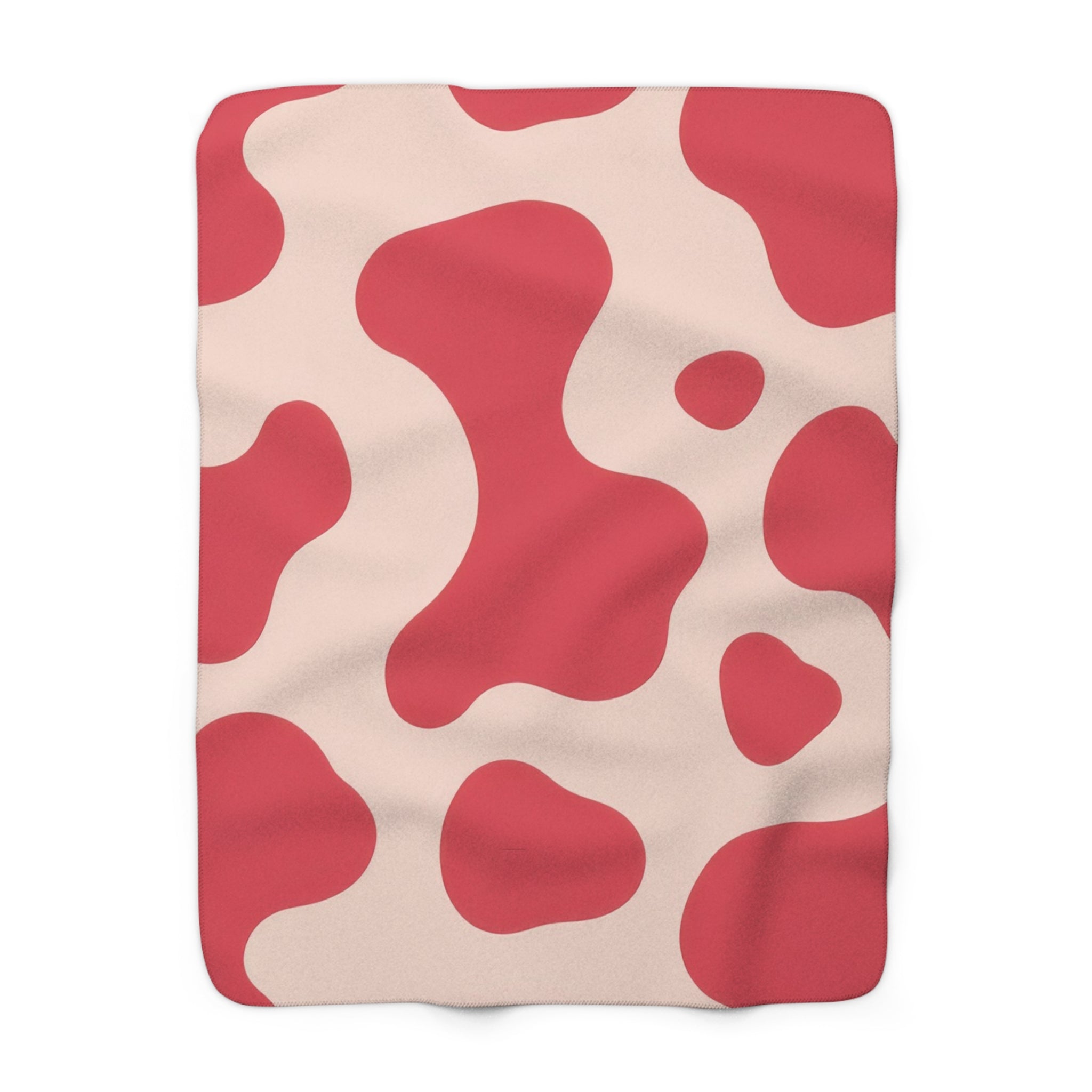 Red Jungle Cow Sherpa Fleece Blanket, Artsulli - Art is Long, Life is Short, Home Decor, Size, 50" × 60", , , , , 22849178558982597357
