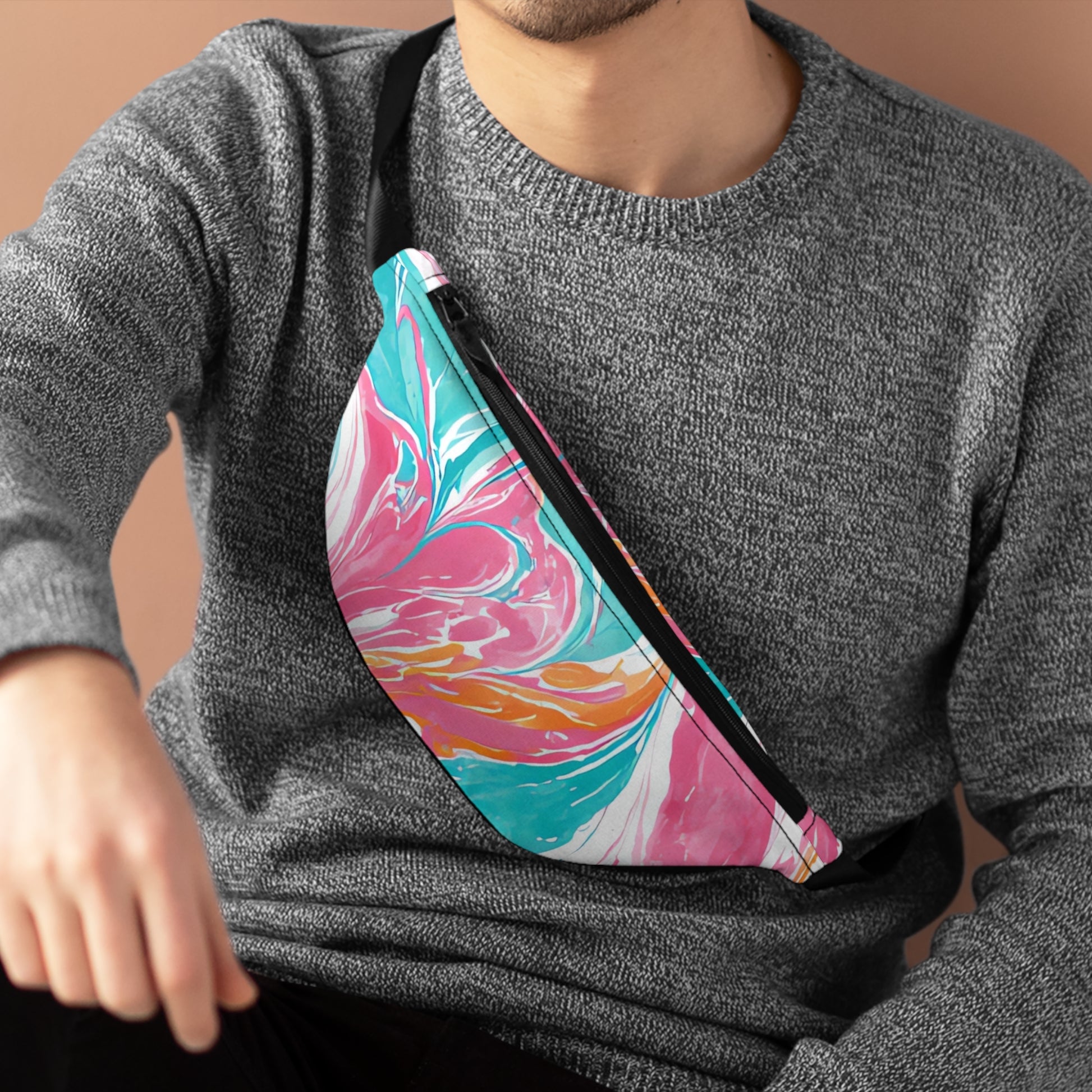 Liquid Pastel Spill Multi-Color Fanny Pack, Artsulli - Art is Long, Life is Short, Bags, , , , , , , 