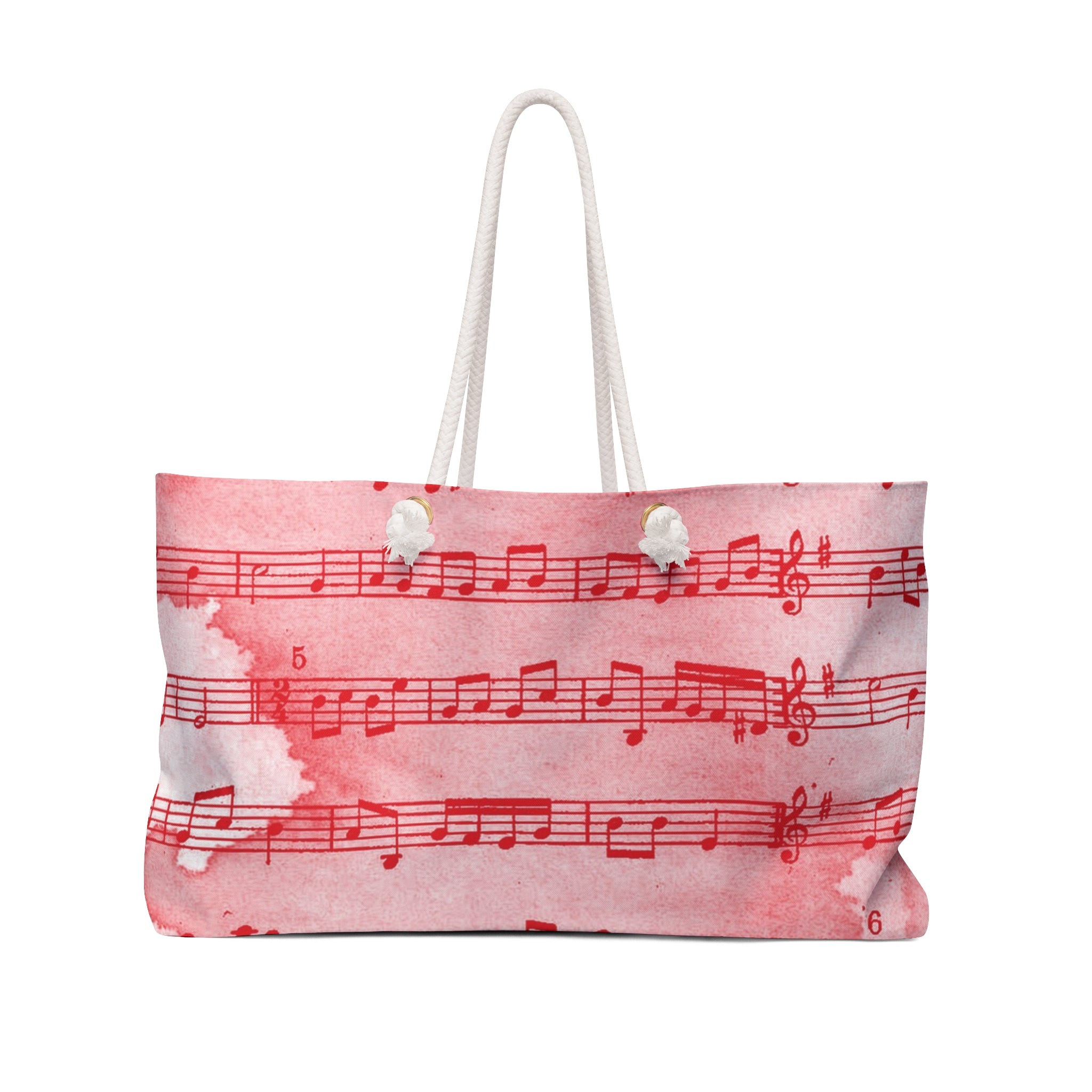 Drip Spill Type Beat Sheet Music Red Weekender Bag, Artsulli - Art is Long, Life is Short, Bags, Size, 24" × 13", , , , , 24628341621985425168