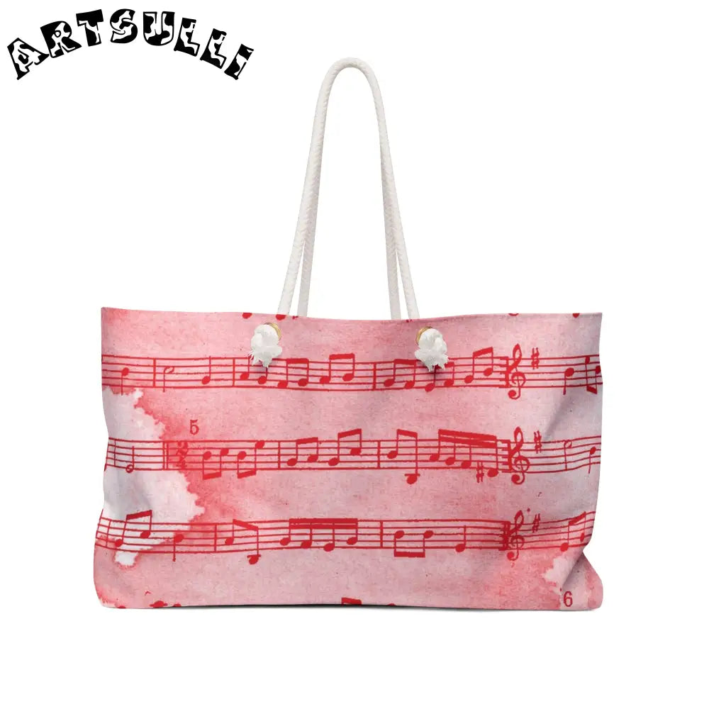 JAKKOUTTHEBXX Pink Music Notes Weekender Tote 2025