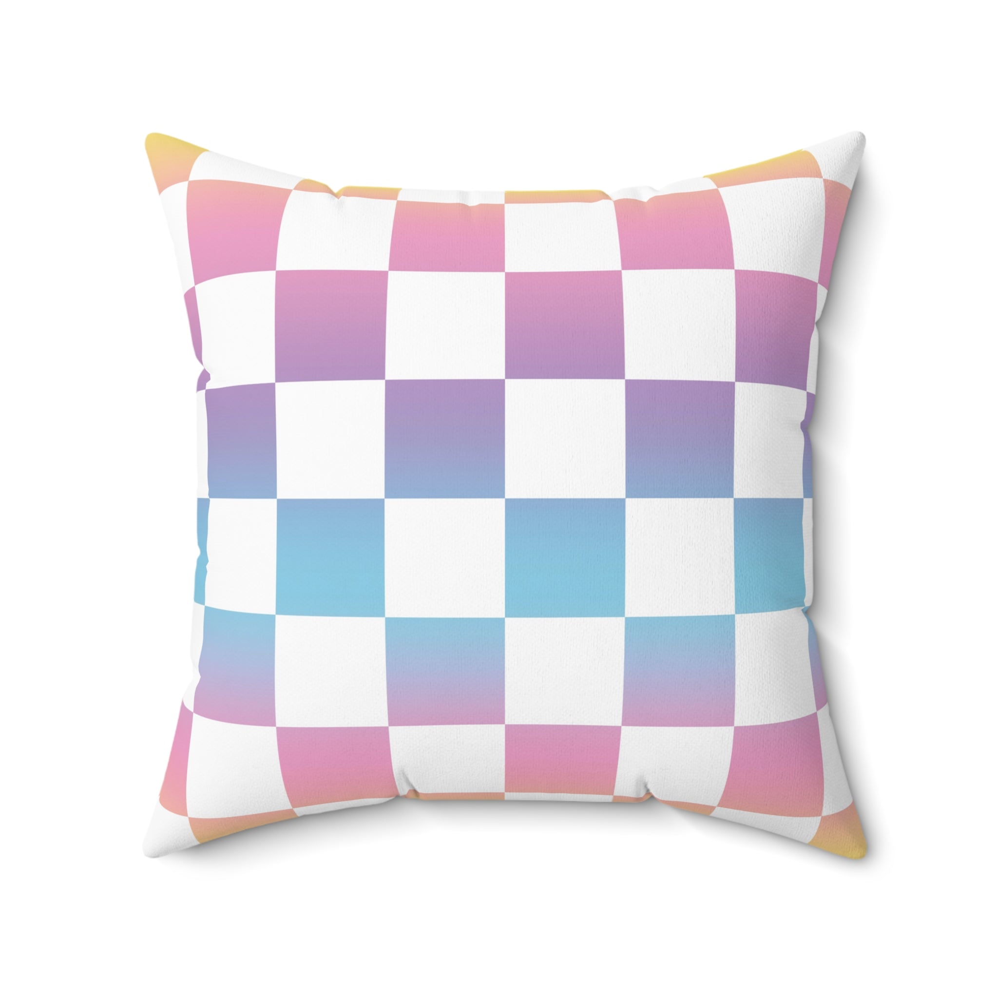 Vaporwave Check Spun Polyester Square Pillow, Artsulli - Art is Long, Life is Short, Home Decor, , , , , , , 