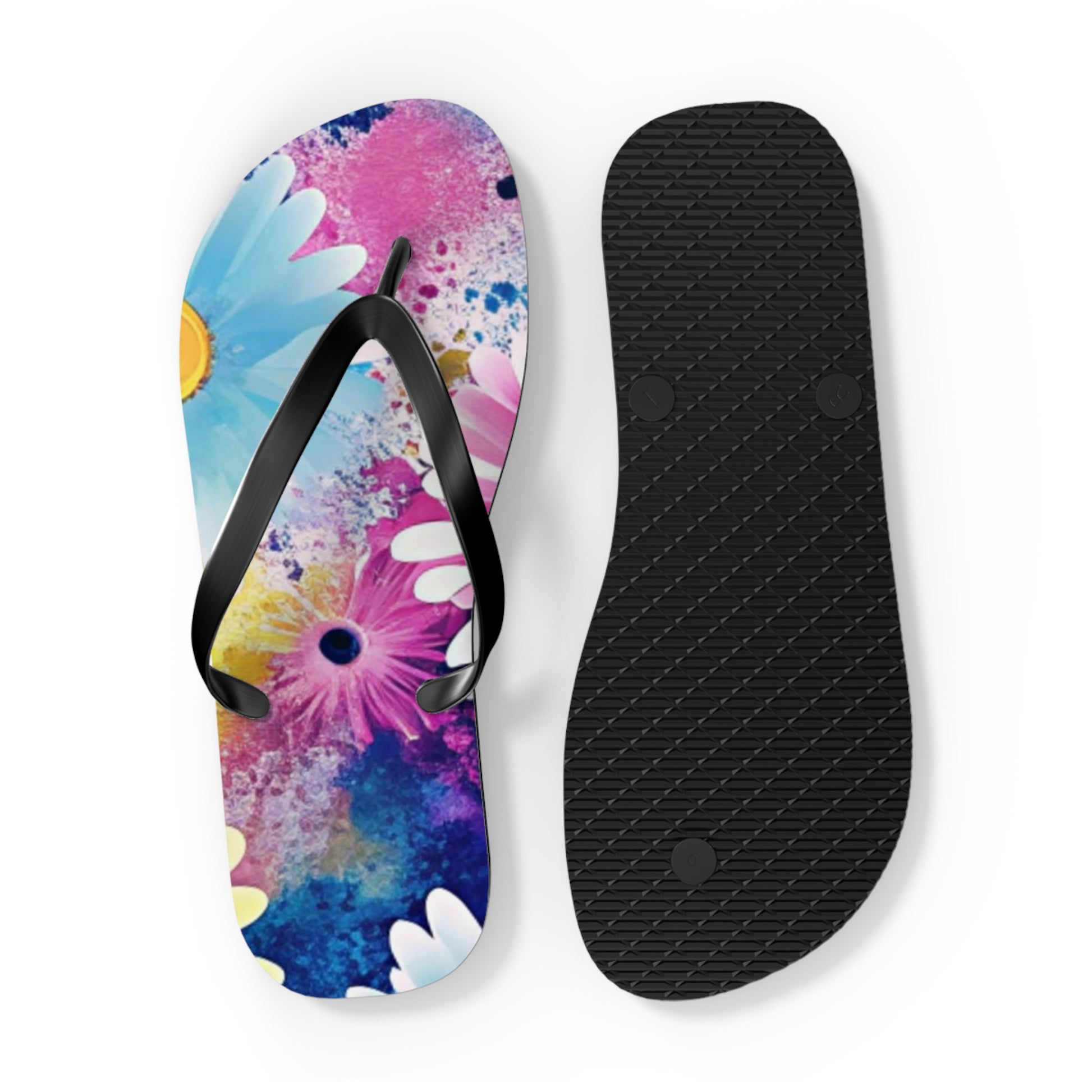 Magical Flower Explosion Multi-Color Flip Flops, Artsulli - Art is Long, Life is Short, Shoes, , , , , , , 
