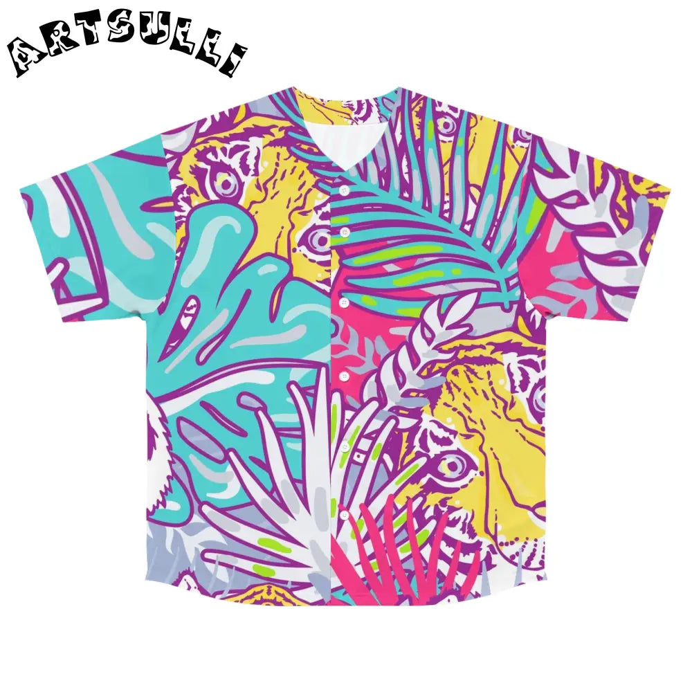 JAKKOUTTHEBXX Tropical Floral Tigers Torquise and Purple Men’s