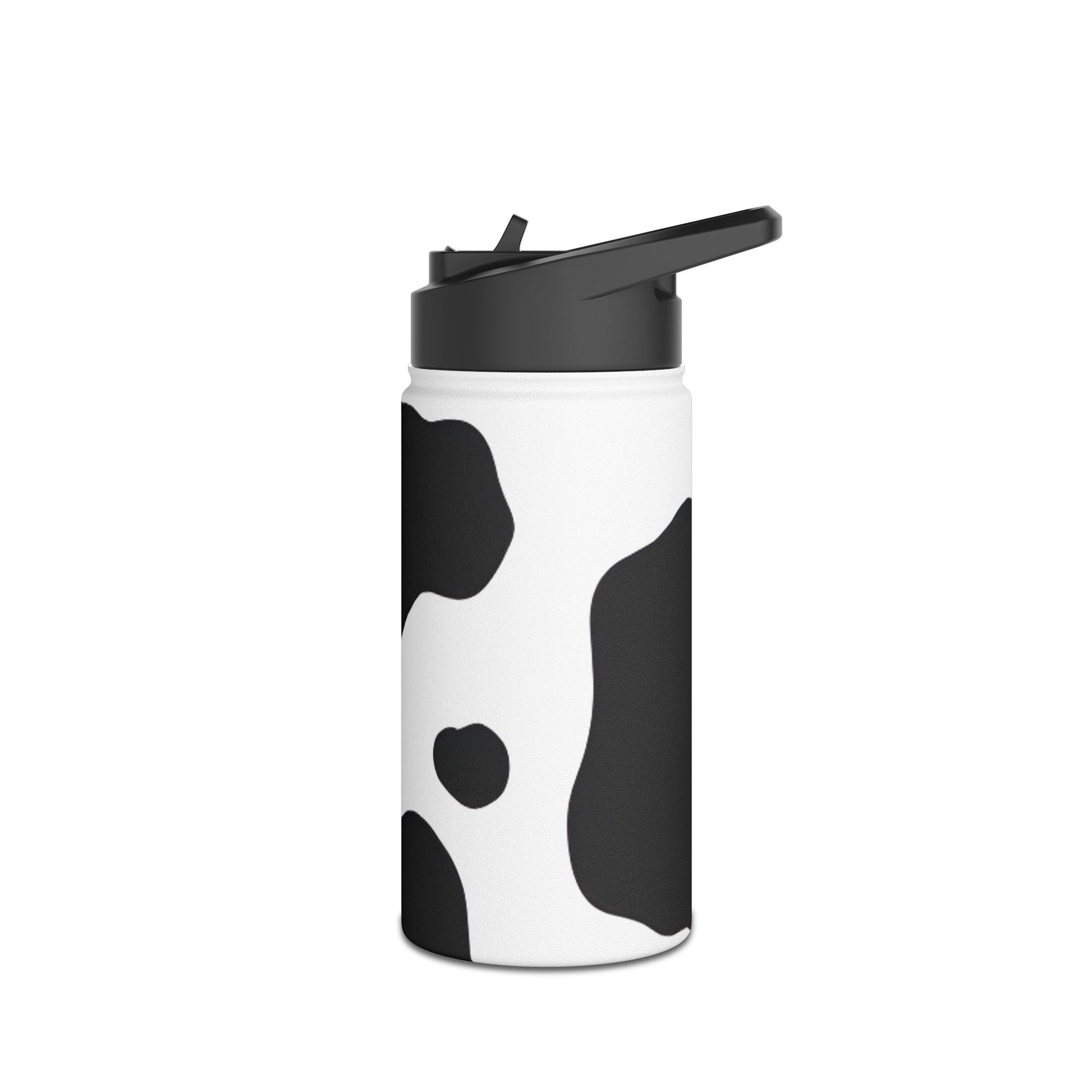 Cow Print Focus Stainless Steel Water Bottle, Standard Lid, Artsulli - Art is Long, Life is Short, Mug, , , , , , , 