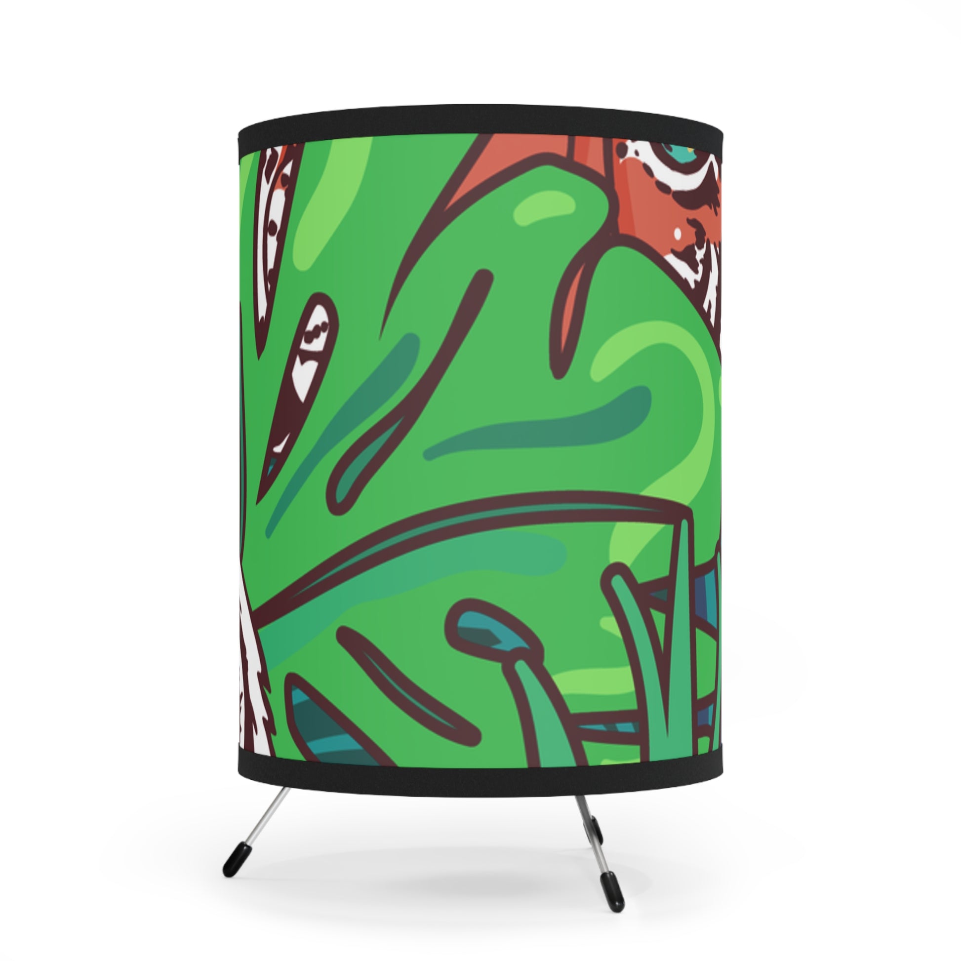 Tropical Jungle Tigers Blue and Green Tripod Lamp with High-Res Printed Shade, US\CA plug, Artsulli - Art is Long, Life is Short, Home Decor, , , , , , , 