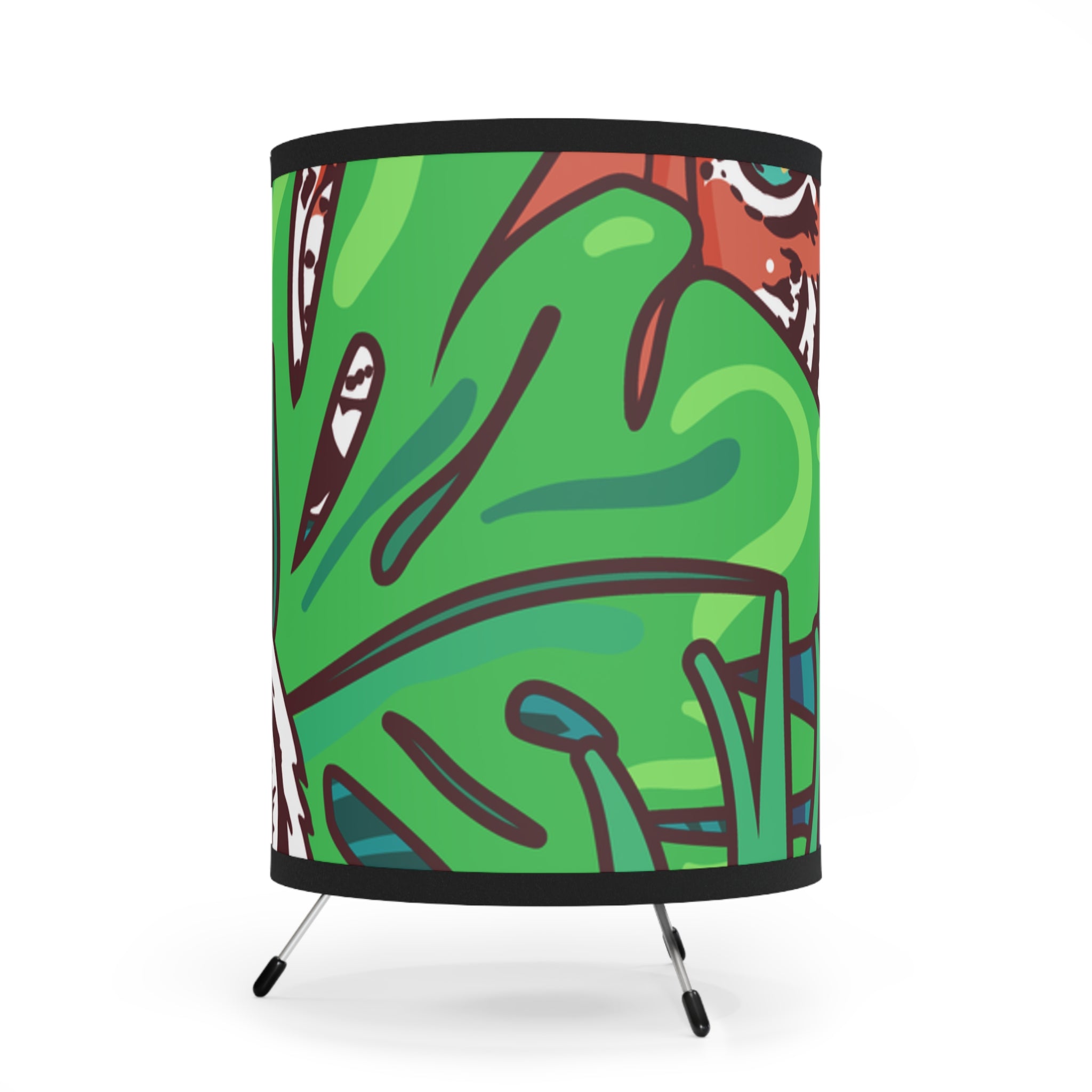 Tropical Jungle Tigers Blue and Green Tripod Lamp with High-Res Printed Shade, US\CA plug, Artsulli - Art is Long, Life is Short, Home Decor, , , , , , , 