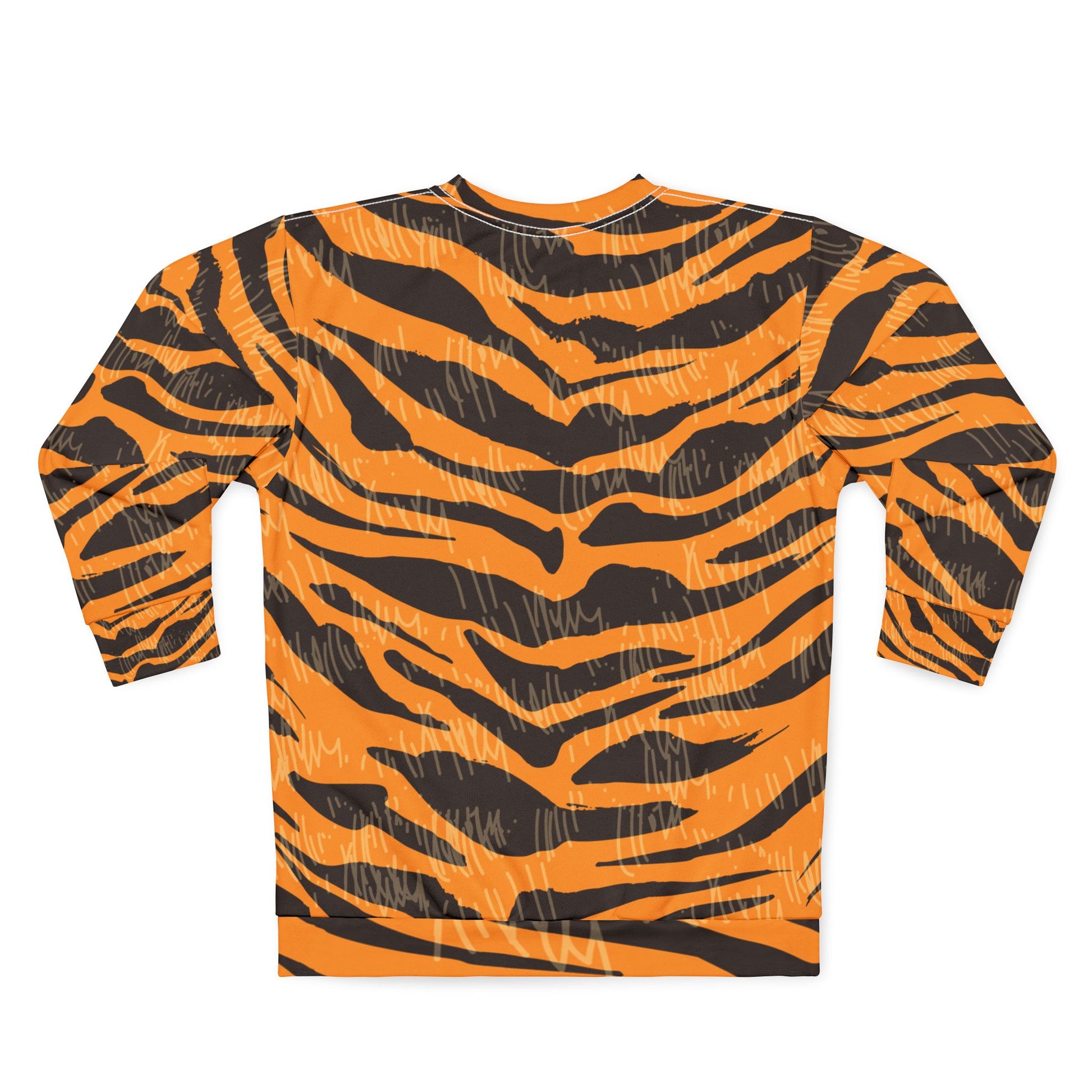 Tiger Scratches Orange & Black Unisex Sweatshirt (AOP), Artsulli - Art is Long, Life is Short, All Over Prints, , , , , , , 