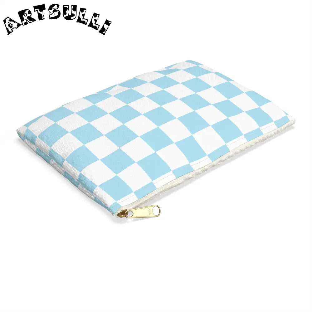 JAKKOUTTHEBXX Checkerboard Sky Blue Accessory Pouch JAKKOUTTHEBXX