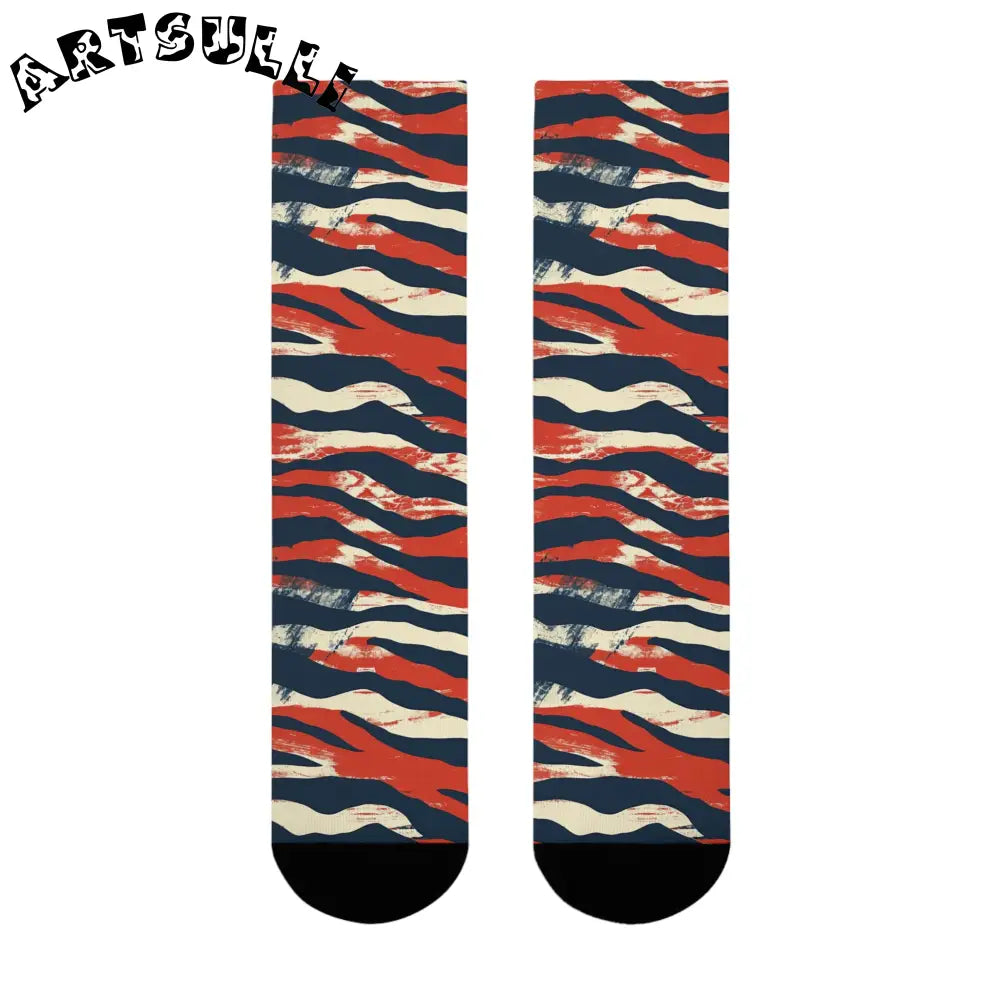 JAKKOUTTHEBXX Capricious Tiger Wave Sublimation Crew Socks (EU)