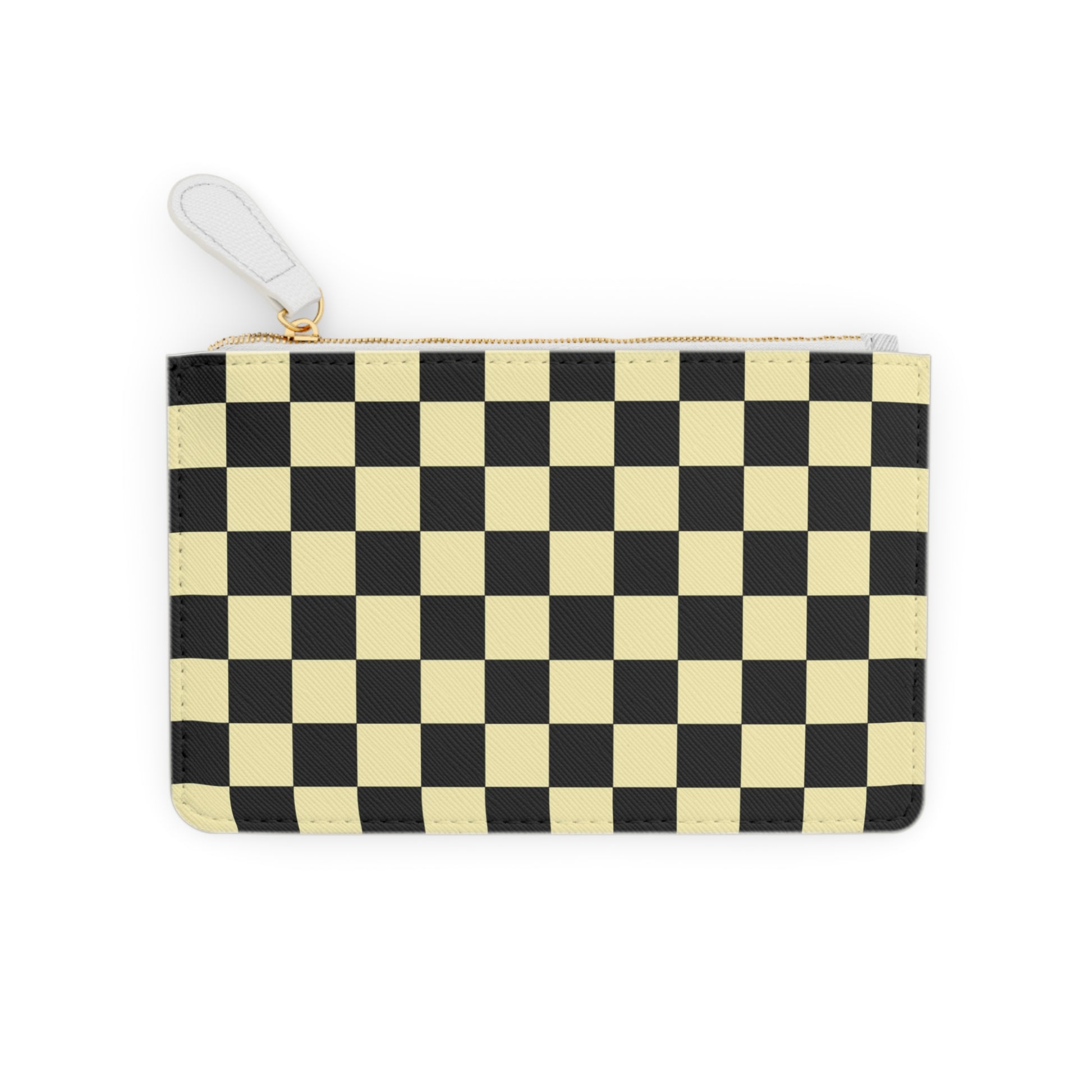 Checkerboard Black and Yellow Mini Clutch Bag, Artsulli - Art is Long, Life is Short, Bags, , , , , , , 