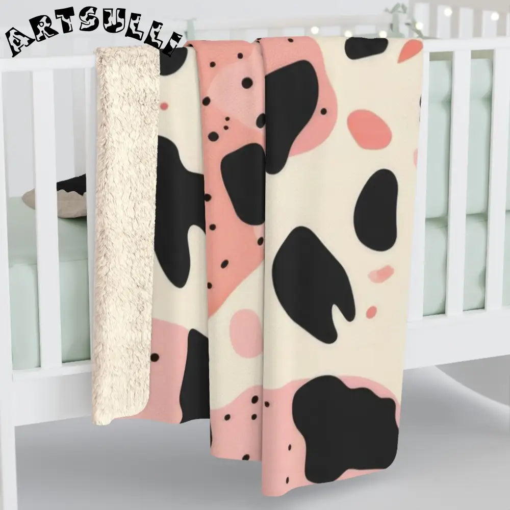 JAKKOUTTHEBXX Pink Cow Print Cozy Fleece Blanket 2025