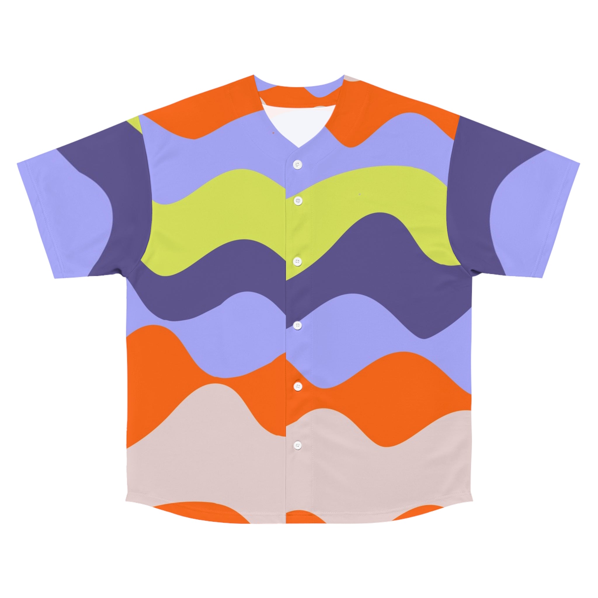 Waves Red and Blue Men's Baseball Jersey (AOP), Artsulli - Art is Long, Life is Short, All Over Prints, Size, S, Color, Seam thread color automatically matched to design, , , 16829388088180807415