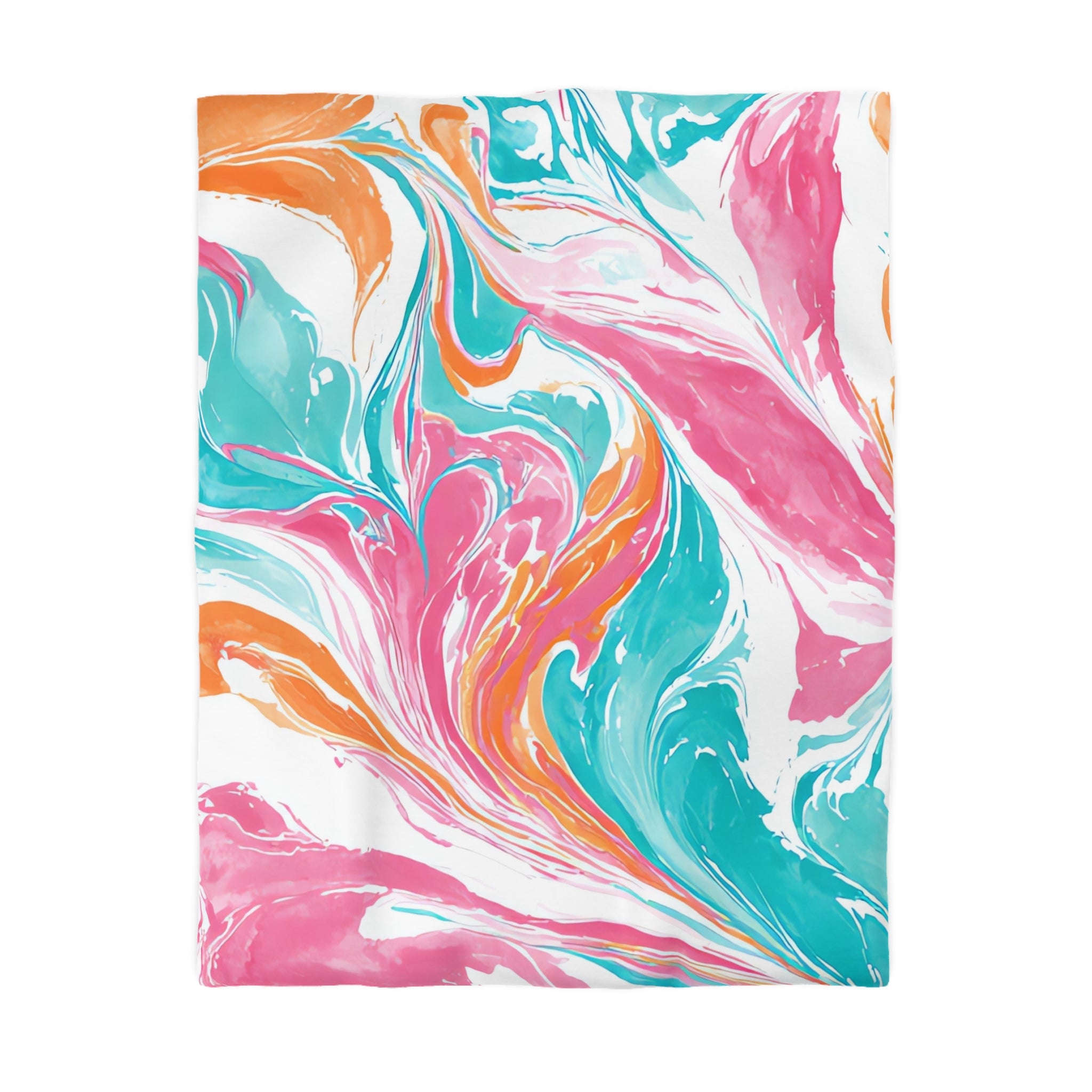 Liquid Pastel Spill Multi-Color Microfiber Duvet Cover, Artsulli - Art is Long, Life is Short, Home Decor, Size, Twin, Color, White, , , 10951649245367849163