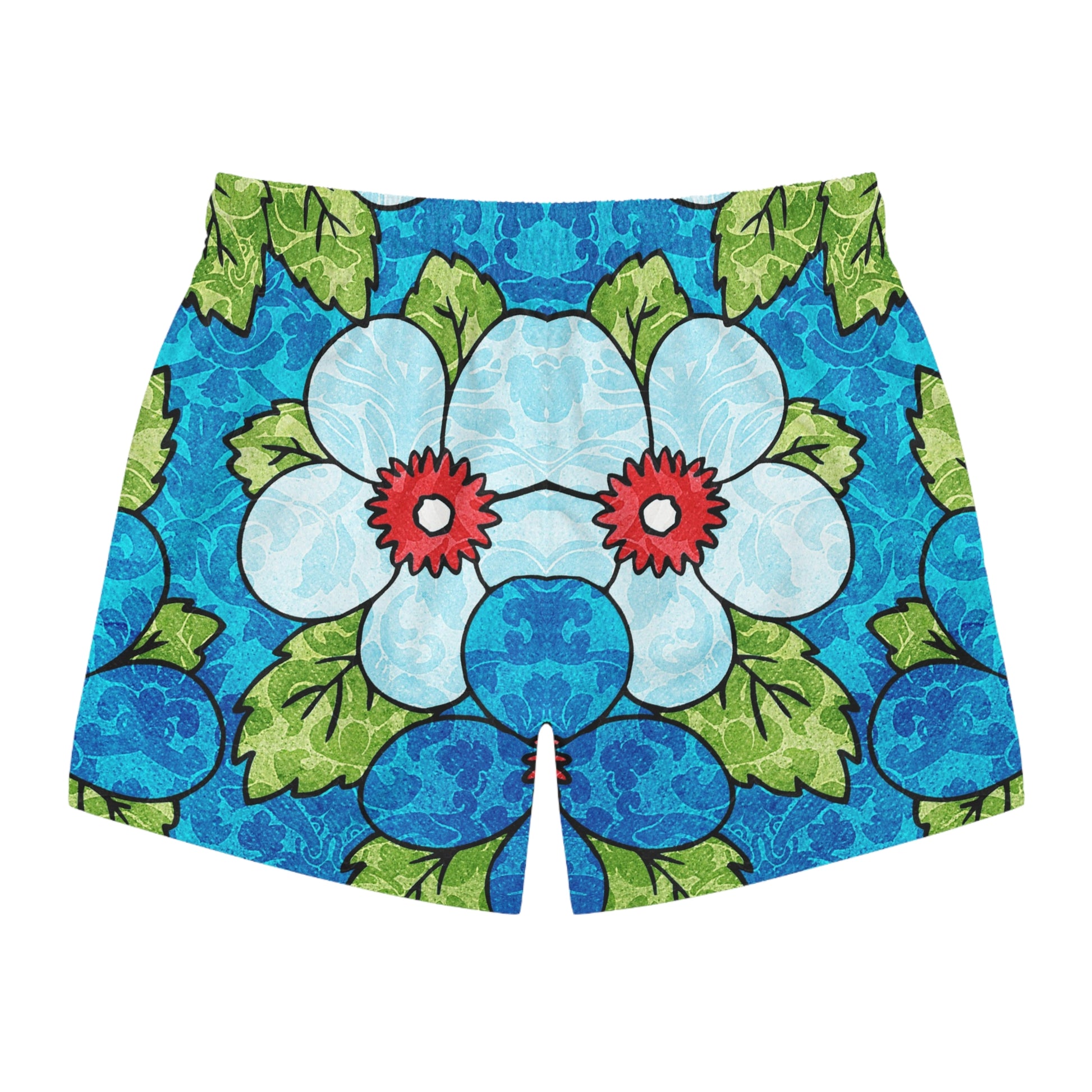 Blue Orange Groovy Swim Trunks (AOP), Artsulli - Art is Long, Life is Short, All Over Prints, , , , , , , 