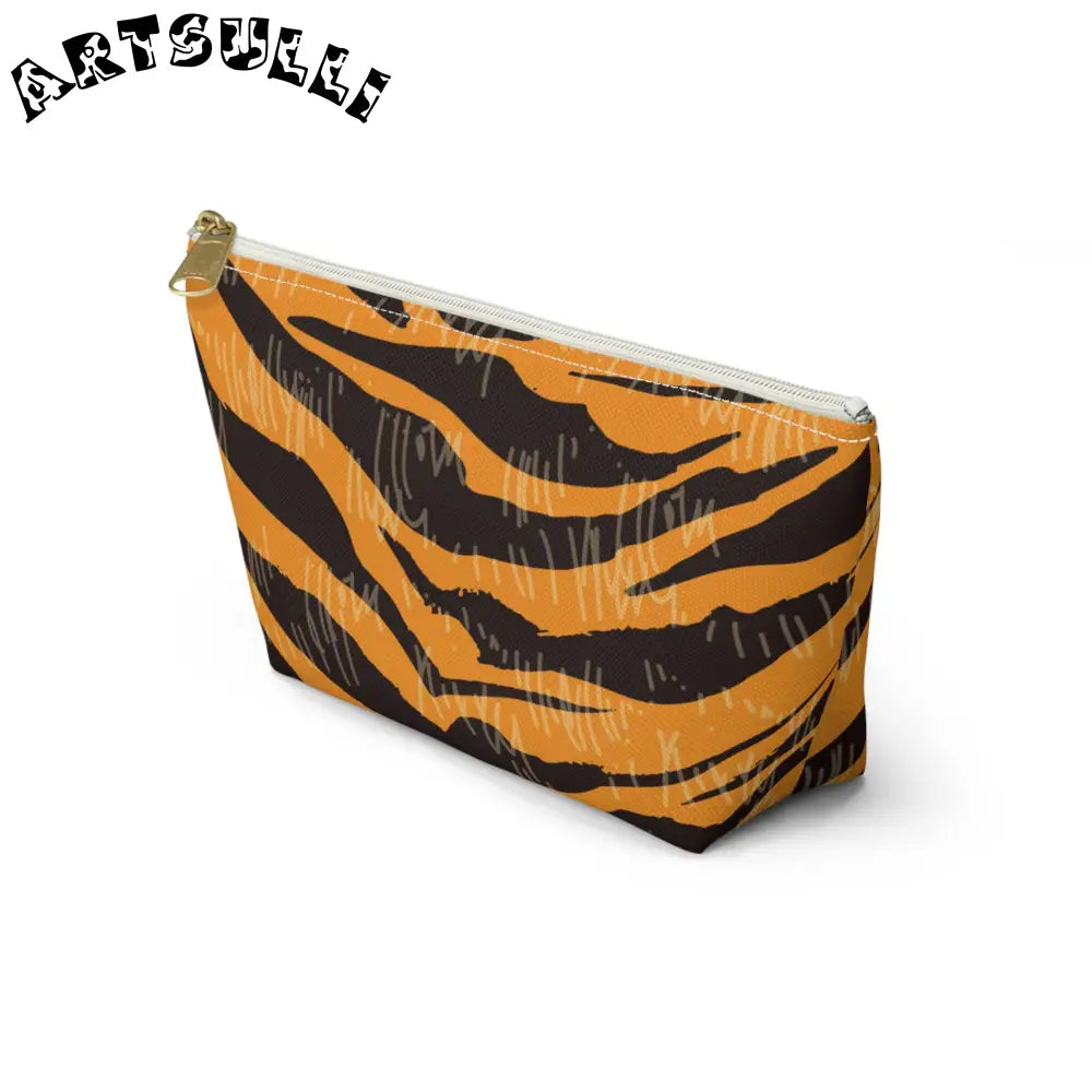 JAKKOUTTHEBXX Tiger Scratches Orange & Black Accessory Pouch w