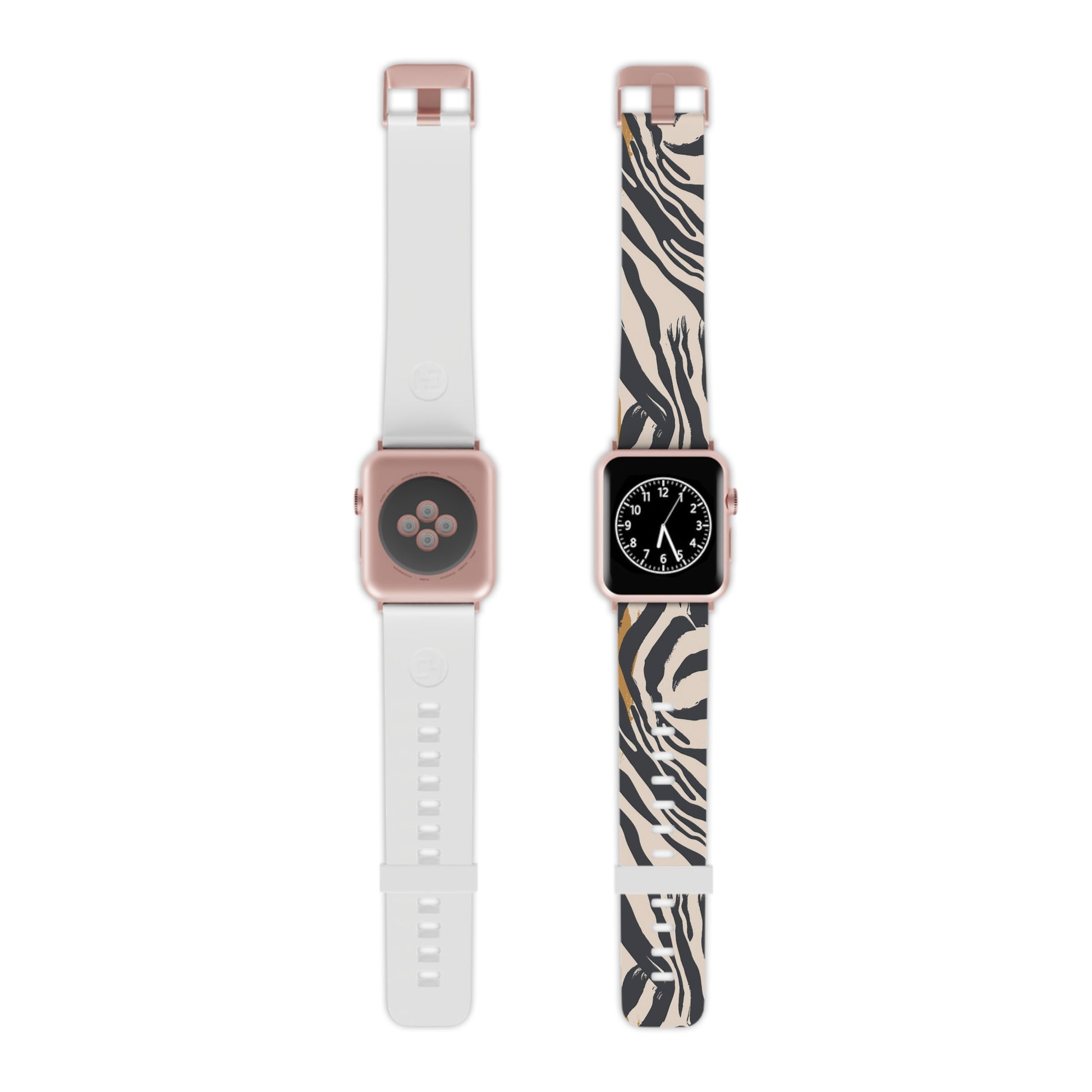Beige Zebra Jungle Flats Watch Band for Apple Watch, Artsulli - Art is Long, Life is Short, Accessories, Size, 7.5'' × 0.75'' / 38 - 40 mm, Color, Rose Gold, , , 77457563863721
