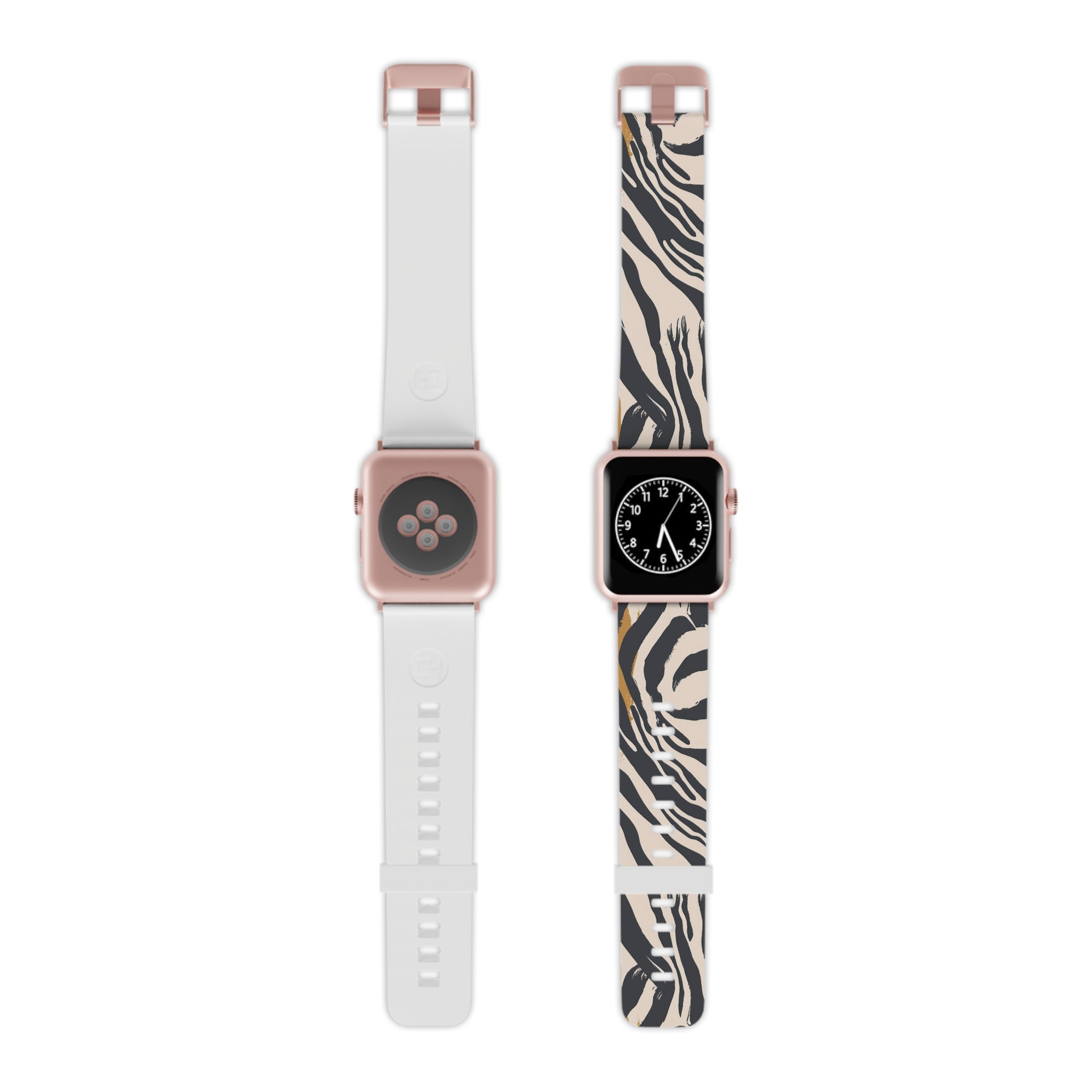 Beige Zebra Jungle Flats Watch Band for Apple Watch, Artsulli - Art is Long, Life is Short, Accessories, Size, 7.5'' × 0.75'' / 38 - 40 mm, Color, Rose Gold, , , 77457563863721